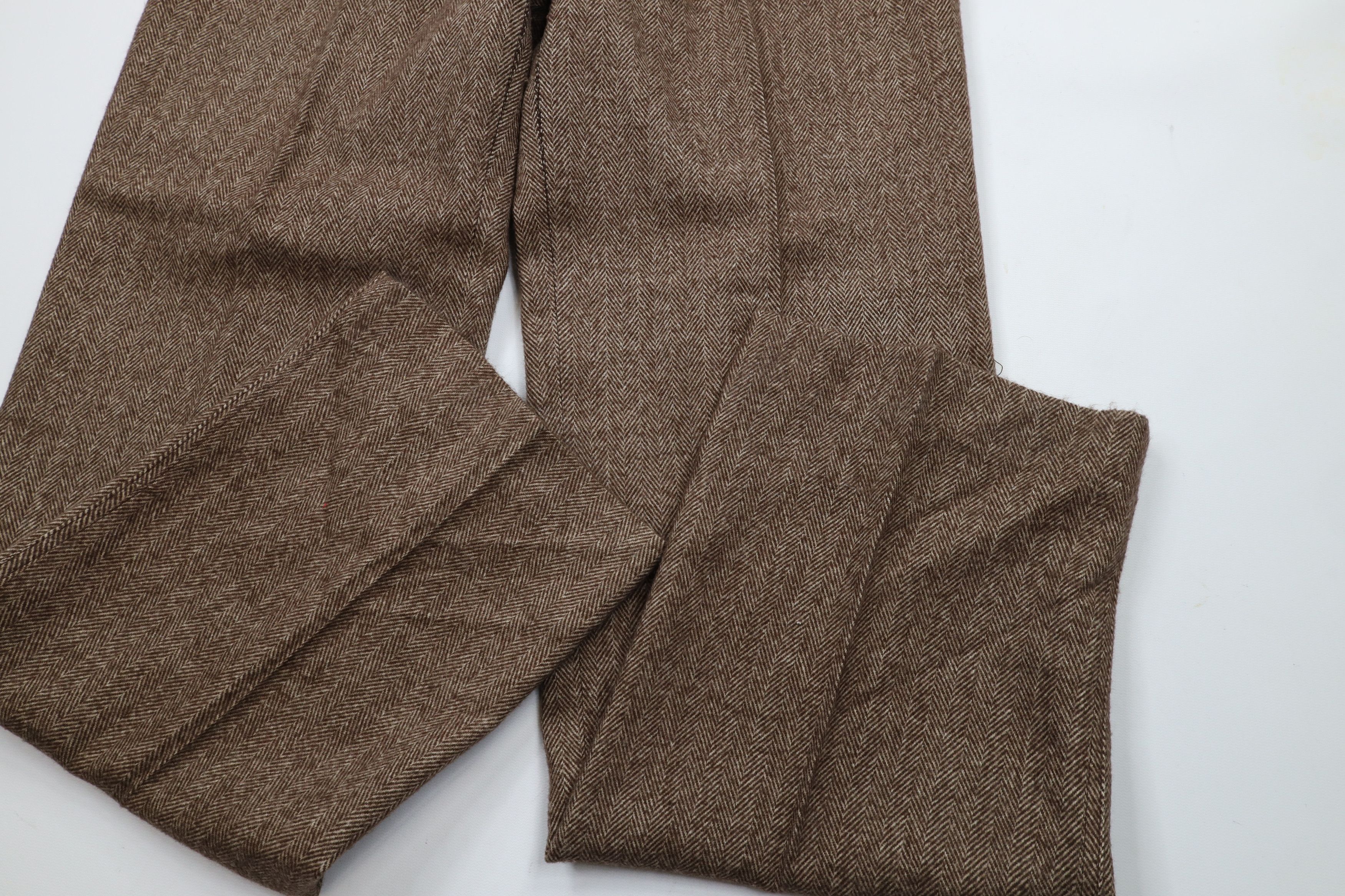Vintage Vintage 90s Streetwear Herringbone Wide Leg Chino Pants Size 34" / US 12 / IT 48 - 5 Thumbnail