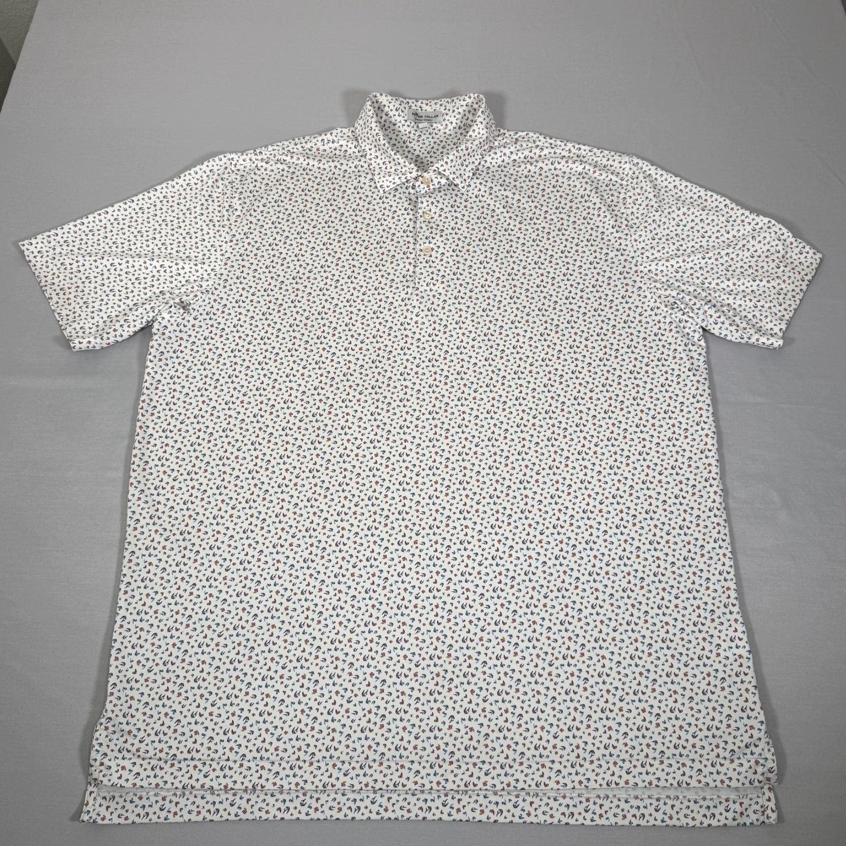 Peter Millar Peter Millar Shirt Polo Men XL White Summer Comfort Golf Fly Fishing Performance Size US XL / EU 56 / 4 - 2 Thumbnail