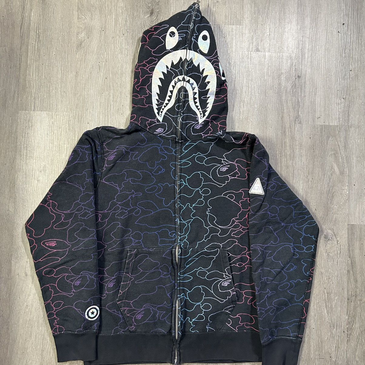 Bape BAPE Pencil Neon Camo Shark Full Zip Hoodie Size US L / EU 52-54 / 3 - 1 Thumbnail