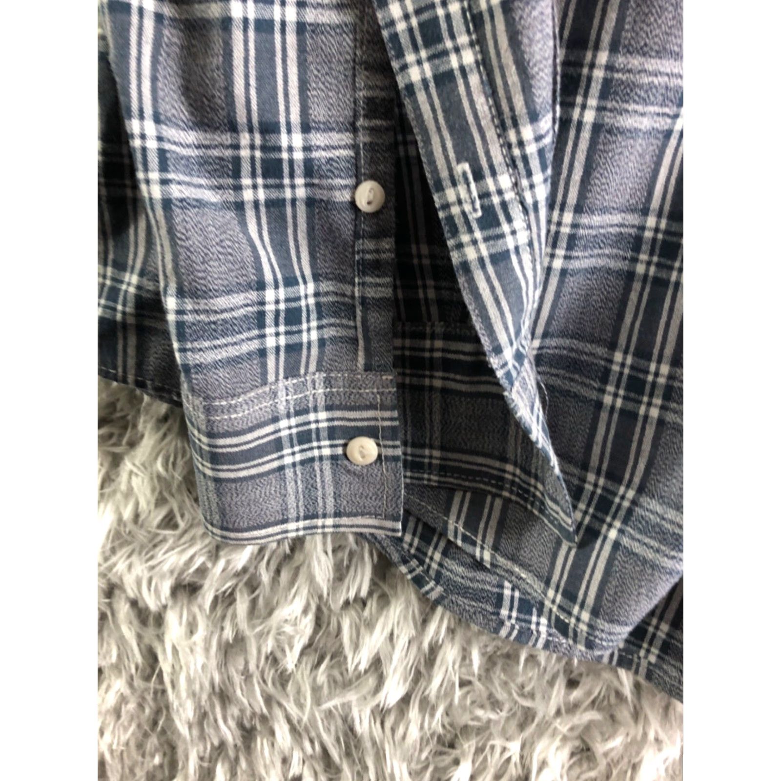 Vintage American Rag Shirt Size Large Mens Gray Plaid Long Sleeve Spread Collar Size US L / EU 52-54 / 3 - 2 Thumbnail