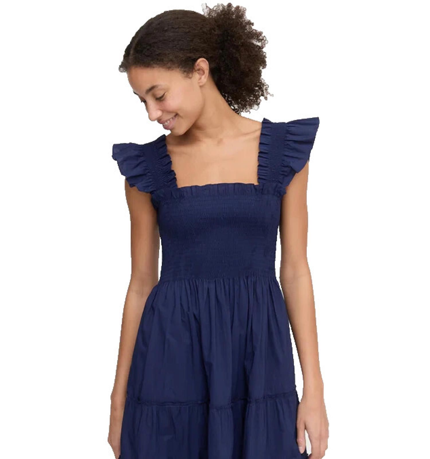 Designer Hill House Womens XS Navy Blue The Ellie Nap Dress Midi Maxi Size XS / US 0-2 / IT 36-38 - 4 Thumbnail