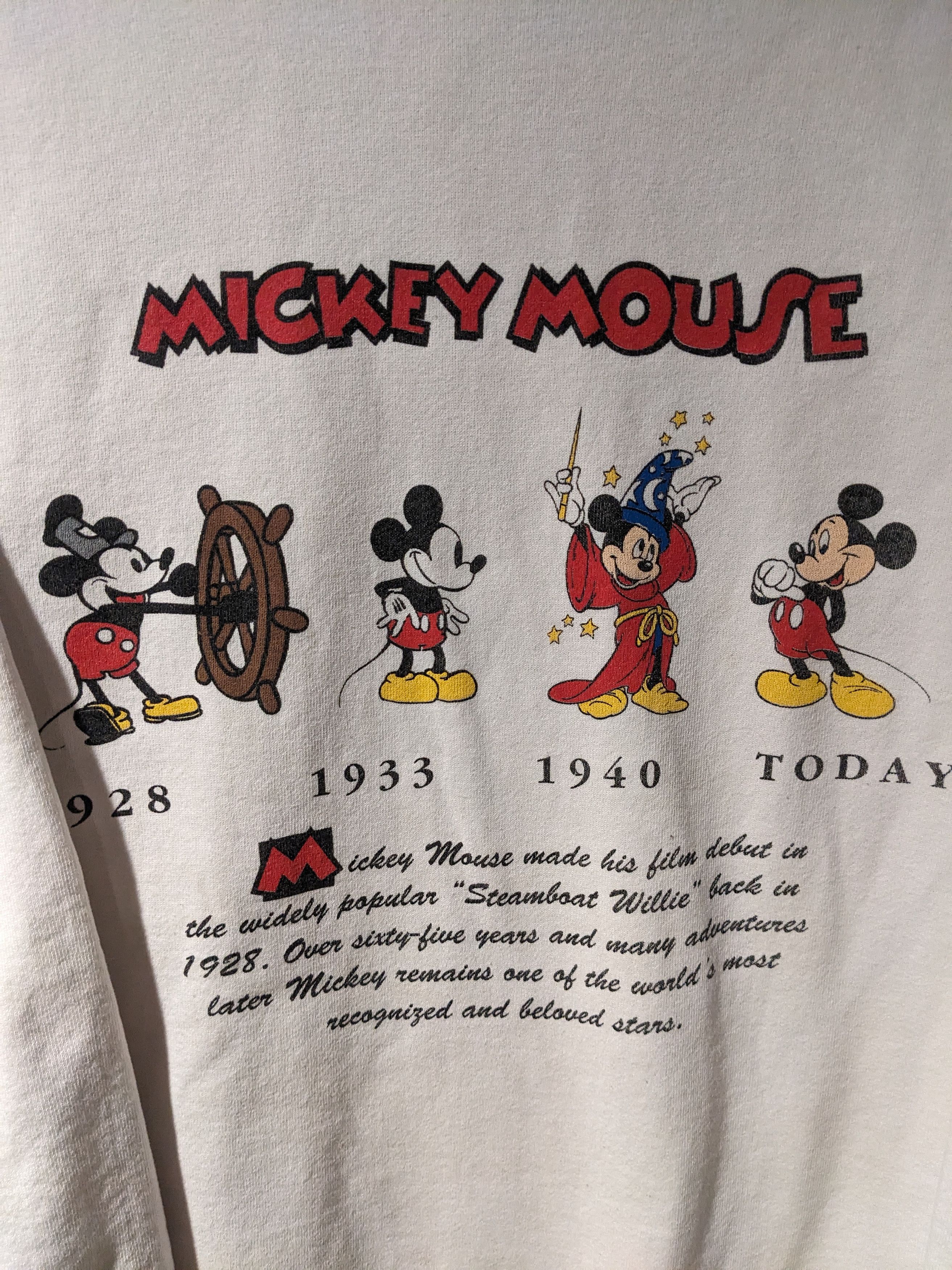 Disney × Vintage Vintage 90s Mickey Mouse Throughout the Ages Sweatshirt Size US L / EU 52-54 / 3 - 2 Thumbnail