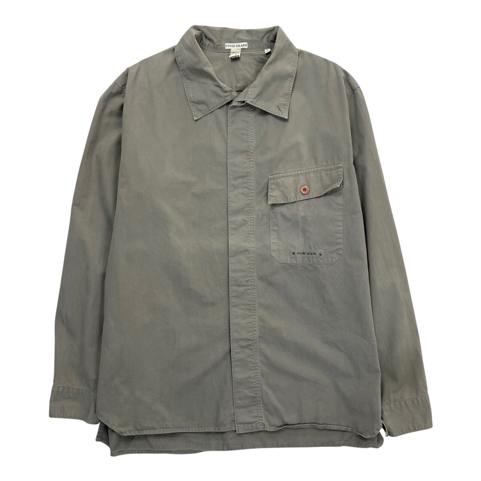Stone Island Vintage Stone Island Button Down Shirt 2000 Men's Grey L Size US L / EU 52-54 / 3 - 1 Thumbnail