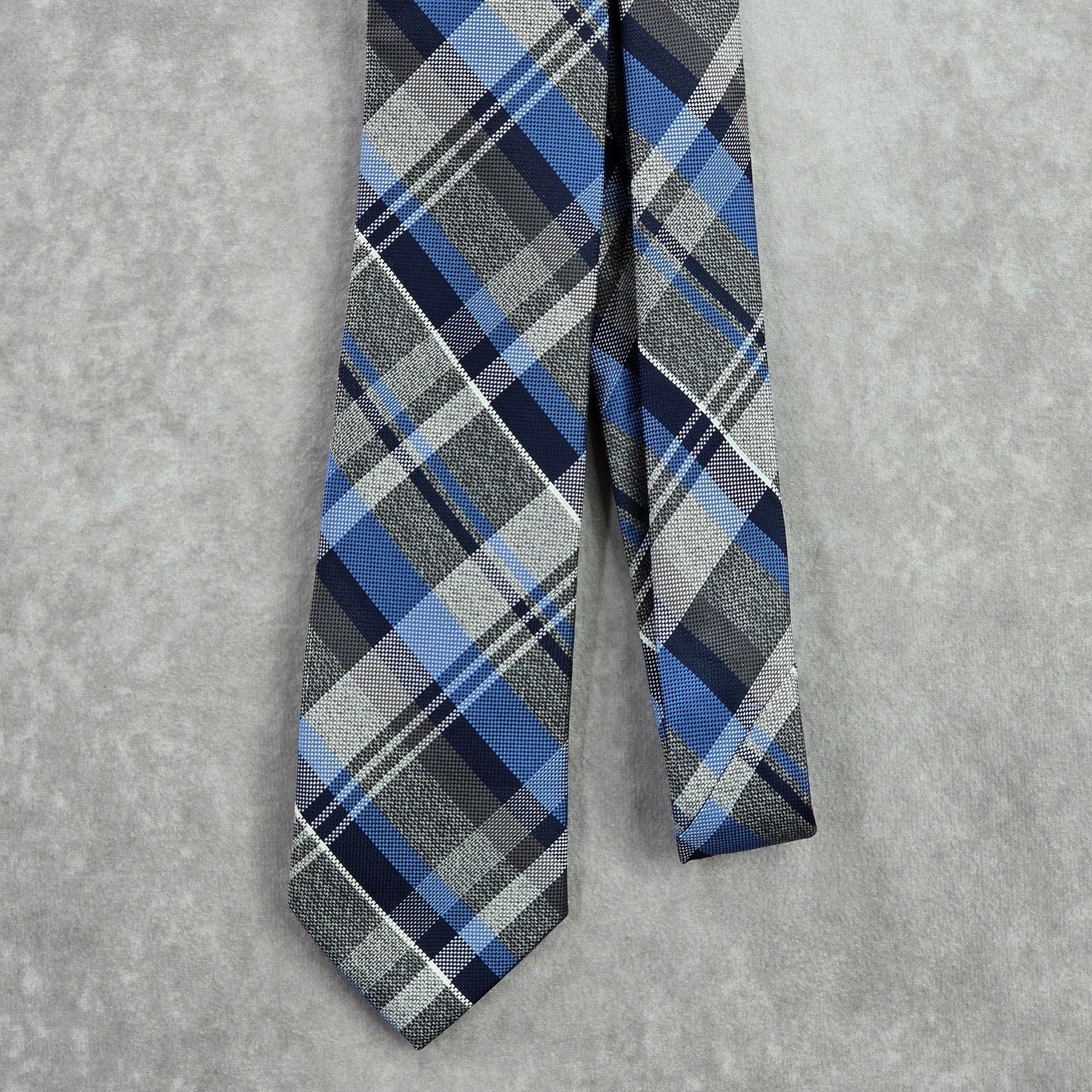 Other Bespoke Blue Plaid Tartan Stripe Executive Neck Tie Men's Size 30 - 2 Thumbnail