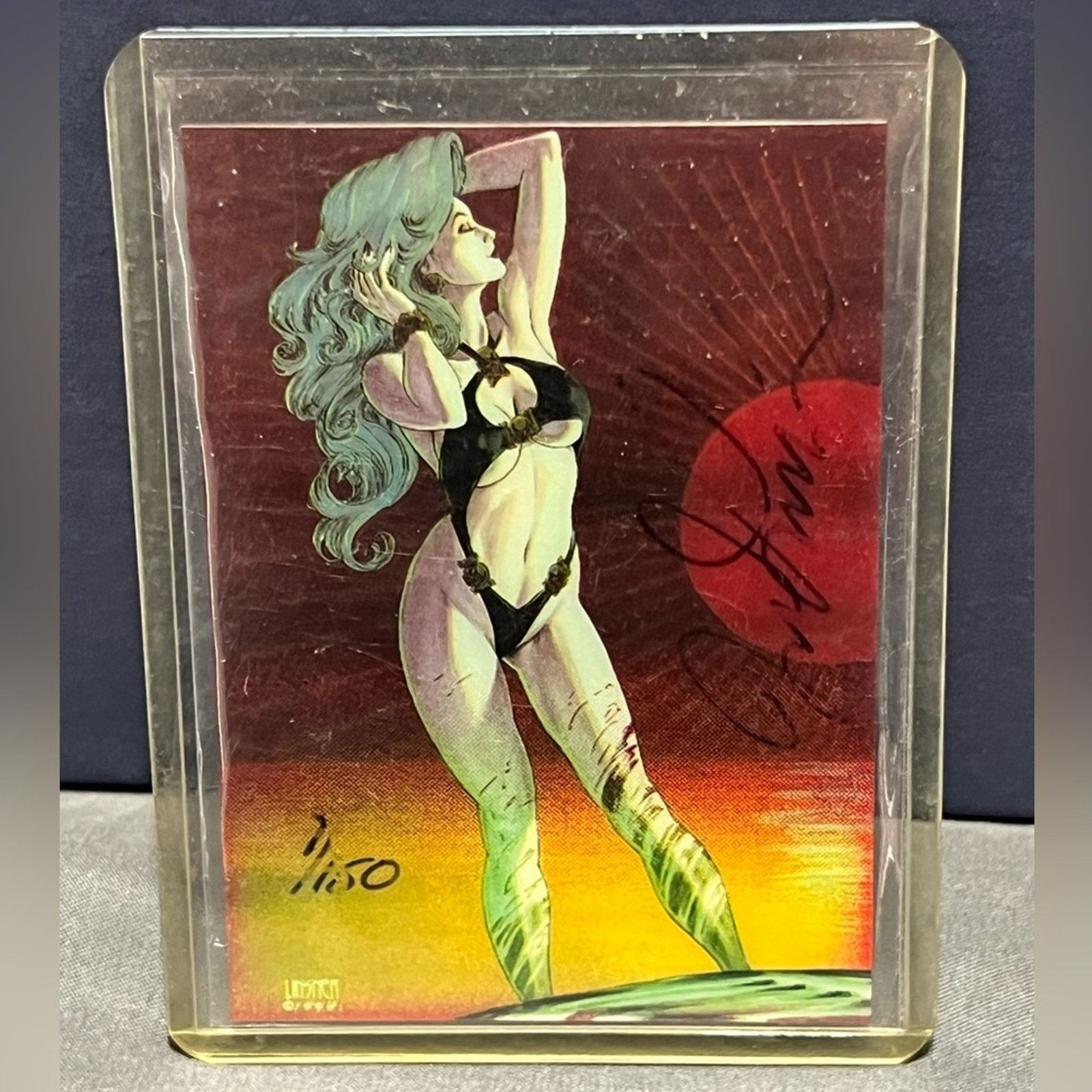 DC Comics LADY DEATH SERIE 1 (Krome 1994) Chase Card Auto Rare #D /150 Size ONE SIZE - 1 Thumbnail