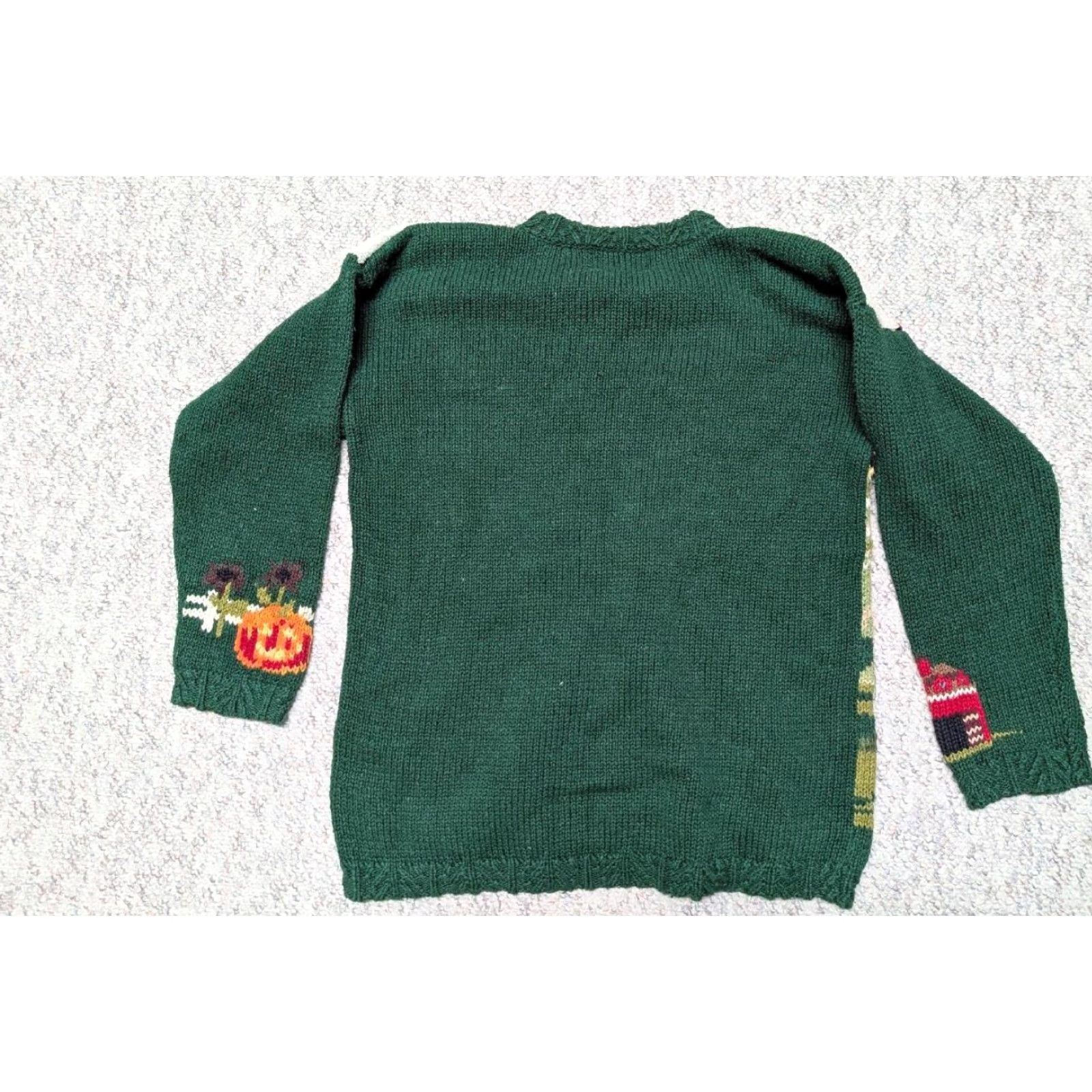 Vintage VINTAGE 1990s AUTUMN PUMPKINS scarecrow cotton knit S sweater WOMEN Crew Neck Pullover Size S / US 4 / IT 40 - 5 Thumbnail