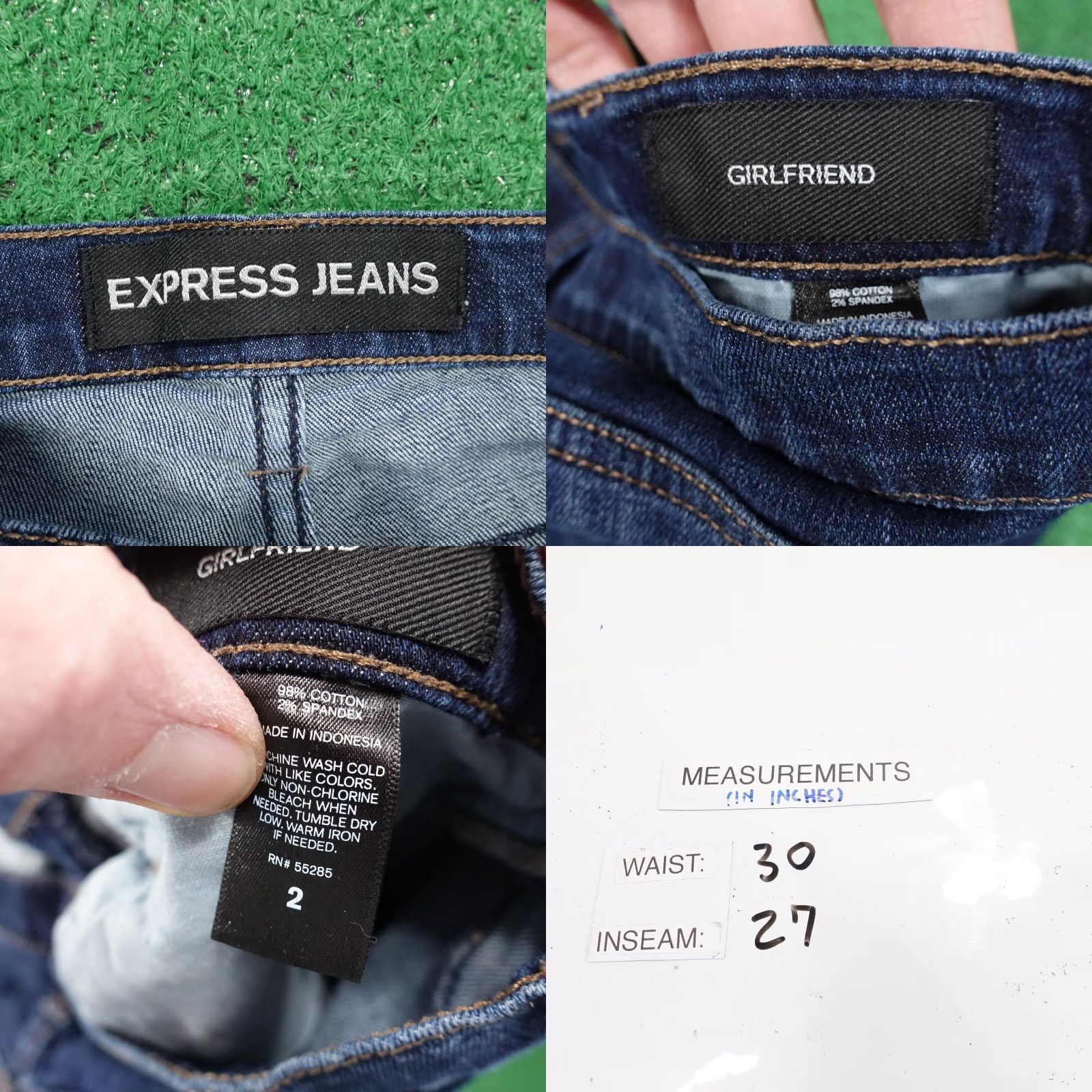 Express Express Jeans Womens Boyfriend Denim Blue Medium Wash 2 Distressed Stretch Pockets Zip 27 Inseam Size 26" / US 2 / IT 38 - 8 Thumbnail