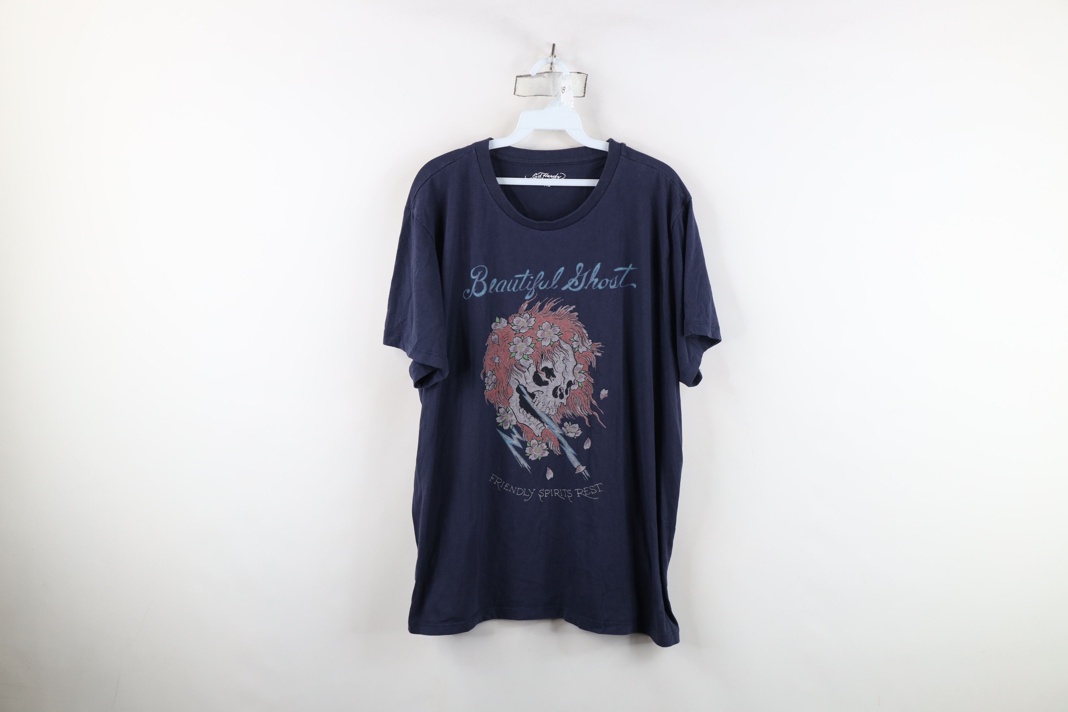 Ed Hardy Vintage Y2K Ed Hardy Spell Skull Tattoo UFC MMA T-Shirt Blue Size US XL / EU 56 / 4 - 1 Thumbnail