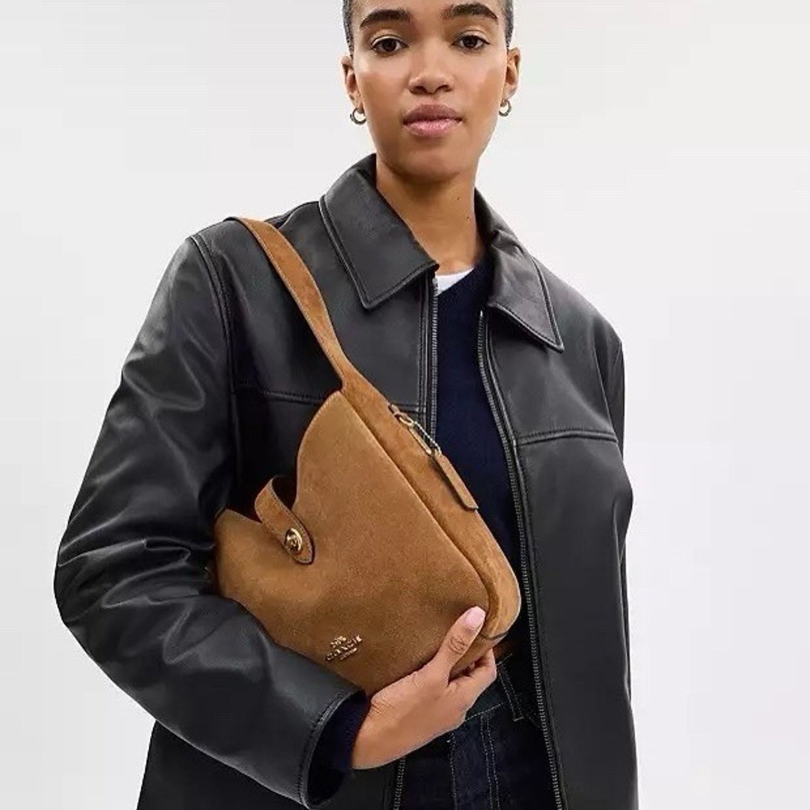 Coach NWT Coach Hadley Convertible Bag CCG43 suede/Gold/Sienna Size ONE SIZE - 10 Thumbnail