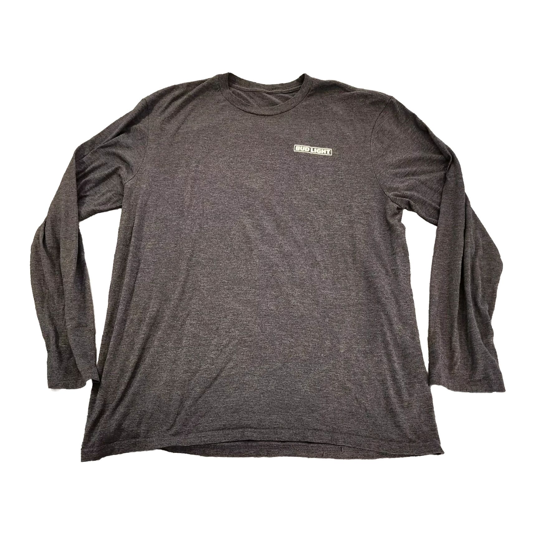 Gildan Bud Light Anheuser Busch Beer Men XL Long Sleeve T-Shirt Gray Double Side Size US XL / EU 56 / 4 - 3 Thumbnail