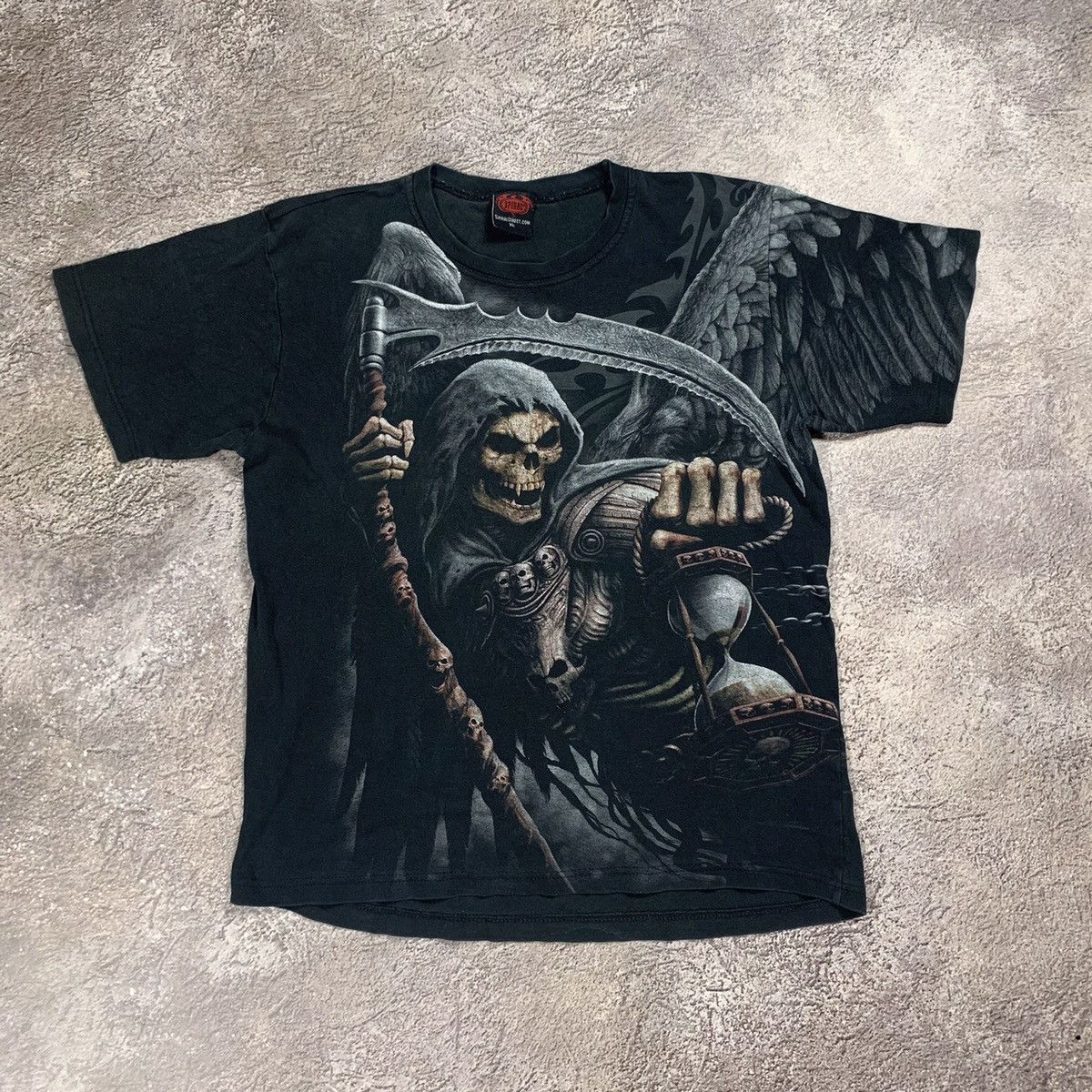 Vintage Vintage 90s Grim Reaper Graphic Tee Dark Horror Streetwear X Size US XL / EU 56 / 4 - 1 Thumbnail