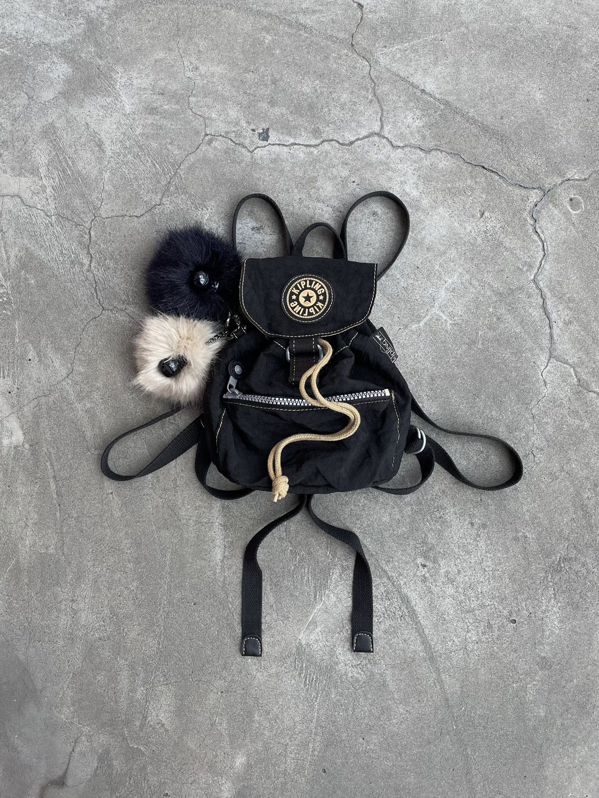 Kipling Cream Nylon Mini Backpack with Monkey Charm Vintage Extra Mini Nylon Backpack KIPLING Bag w/ Monkey  main image 3