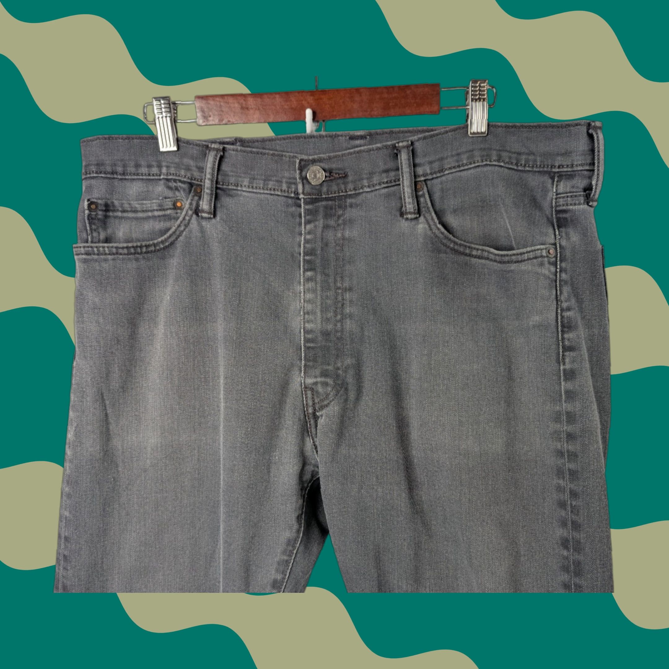 Levi's Levi's Jeans 513 Slim Straight Men's Size 38x34 Gray 08513-0479 Stealth Stretch Denim Cotton Polyester Elastane Size US 38 / EU 54 - 1 Thumbnail