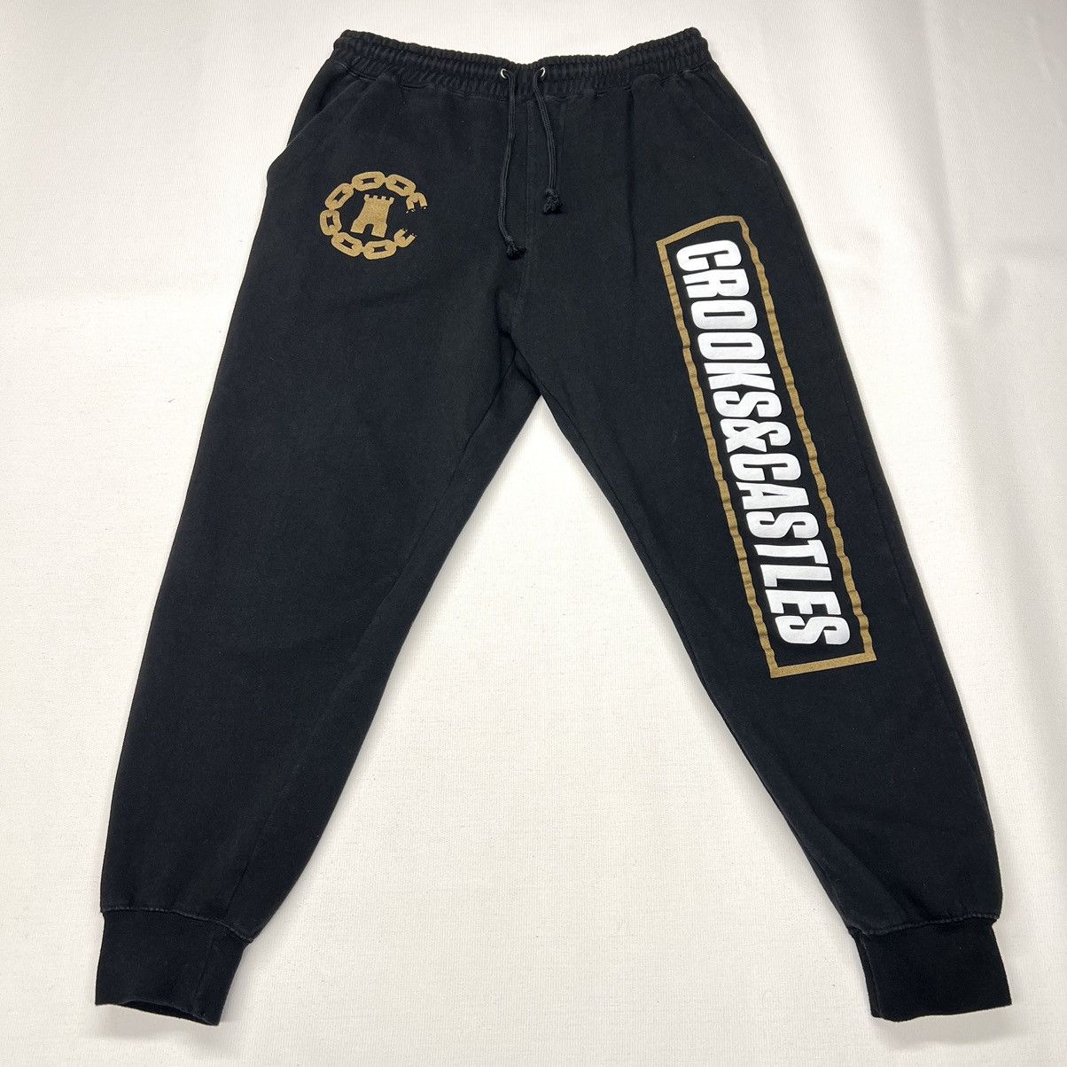 Crooks & Castles Crooks And Castles Sweatpants Black Jogger Logo Chains Y2K Size US 34 / EU 50 - 1 Thumbnail