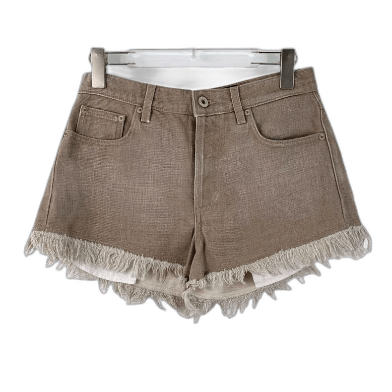 Loewe Loewe Oatmeal Cotton Fringed Denim Shorts Size 36" / US 14 / IT 50 - 1 Thumbnail
