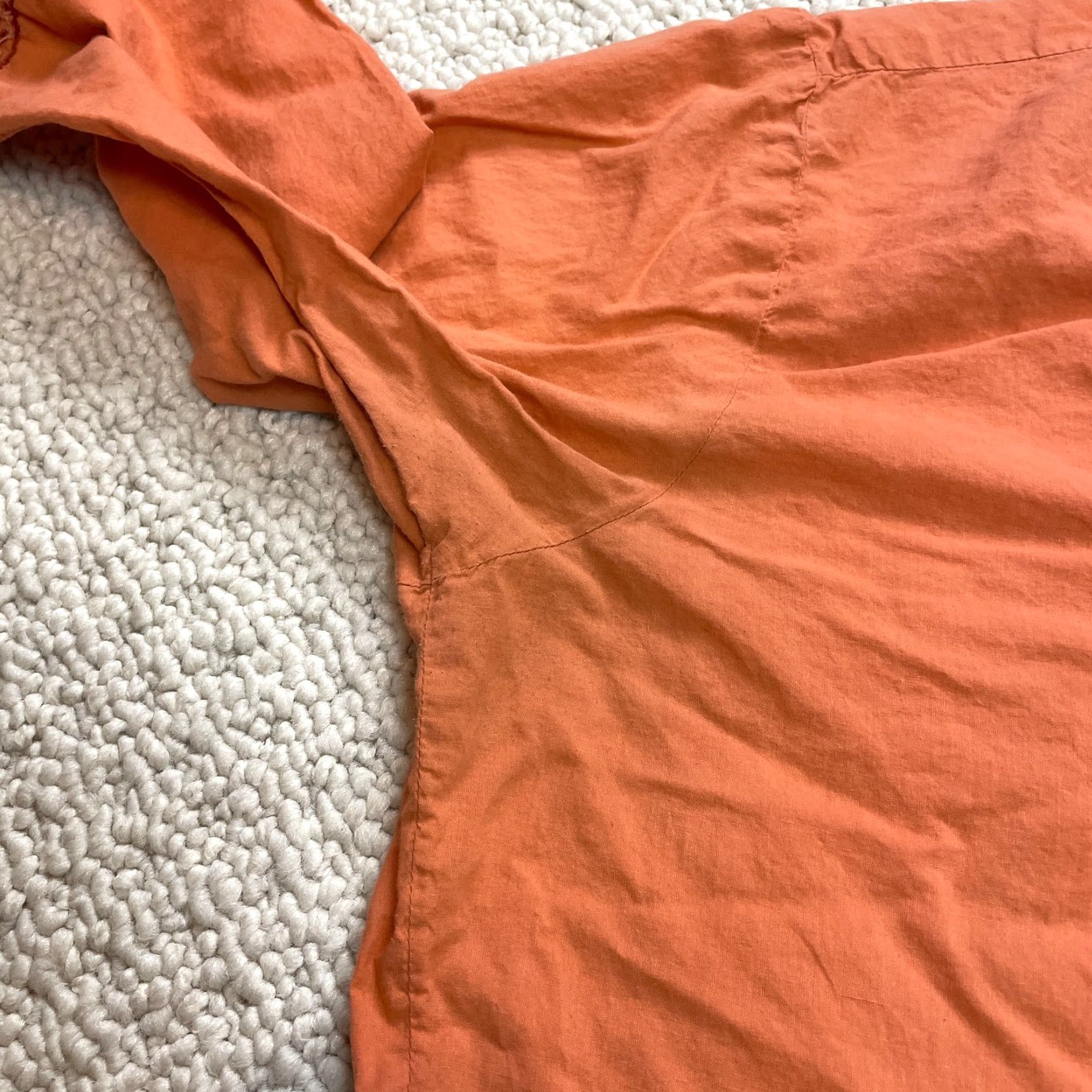 Vintage Junque Blouse Shirt Womens L Orange Peasant Top Cotton Tie Neck Casual Size L / US 10 / IT 46 - 6 Thumbnail