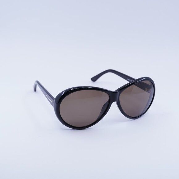 Tom Ford Tom Ford Geraldine TF0202 01J Sunglasses Black Oval Frame Size ONE SIZE - 6 Thumbnail