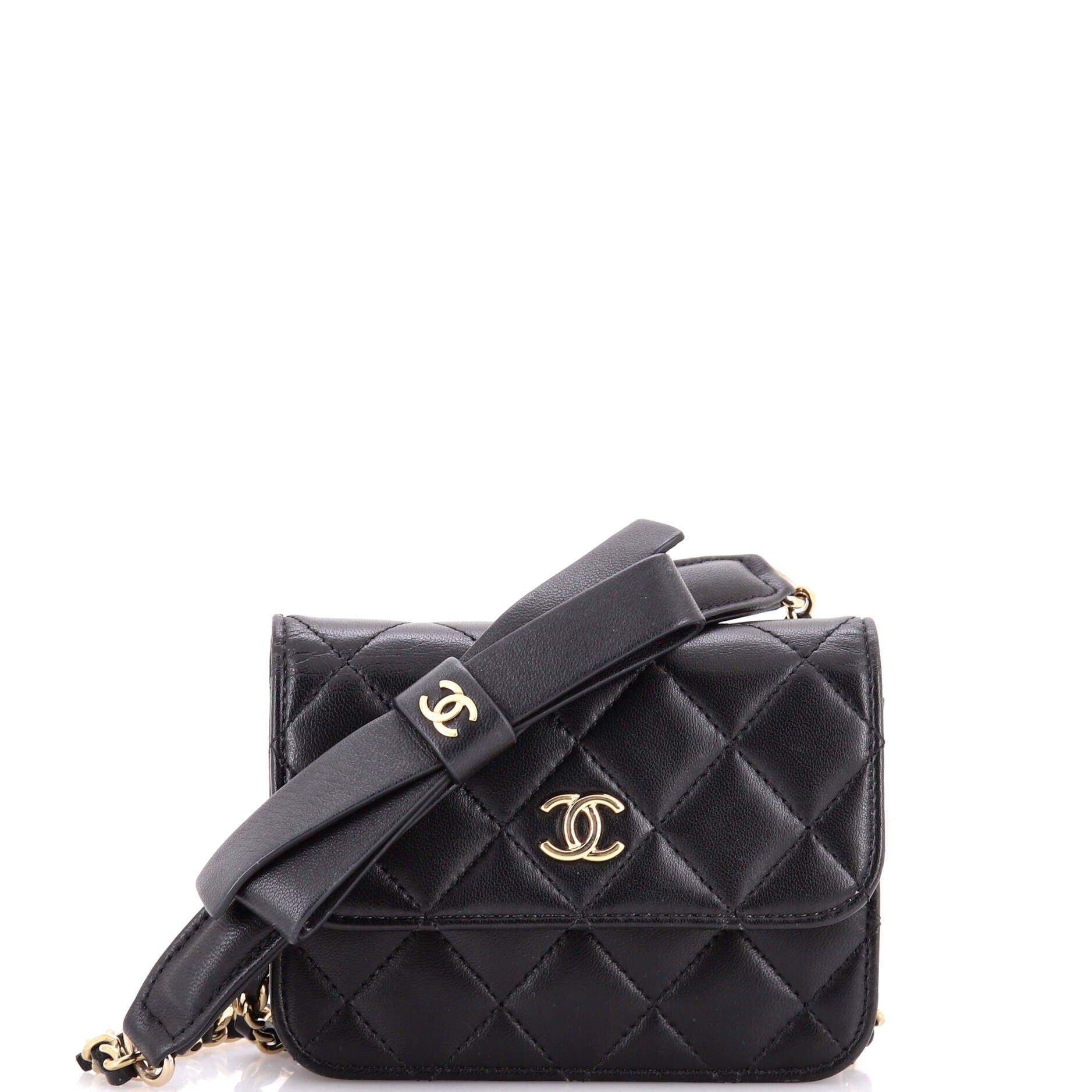 Chanel Bow Strap Card Holder on Chain Size ONE SIZE - 1 Thumbnail