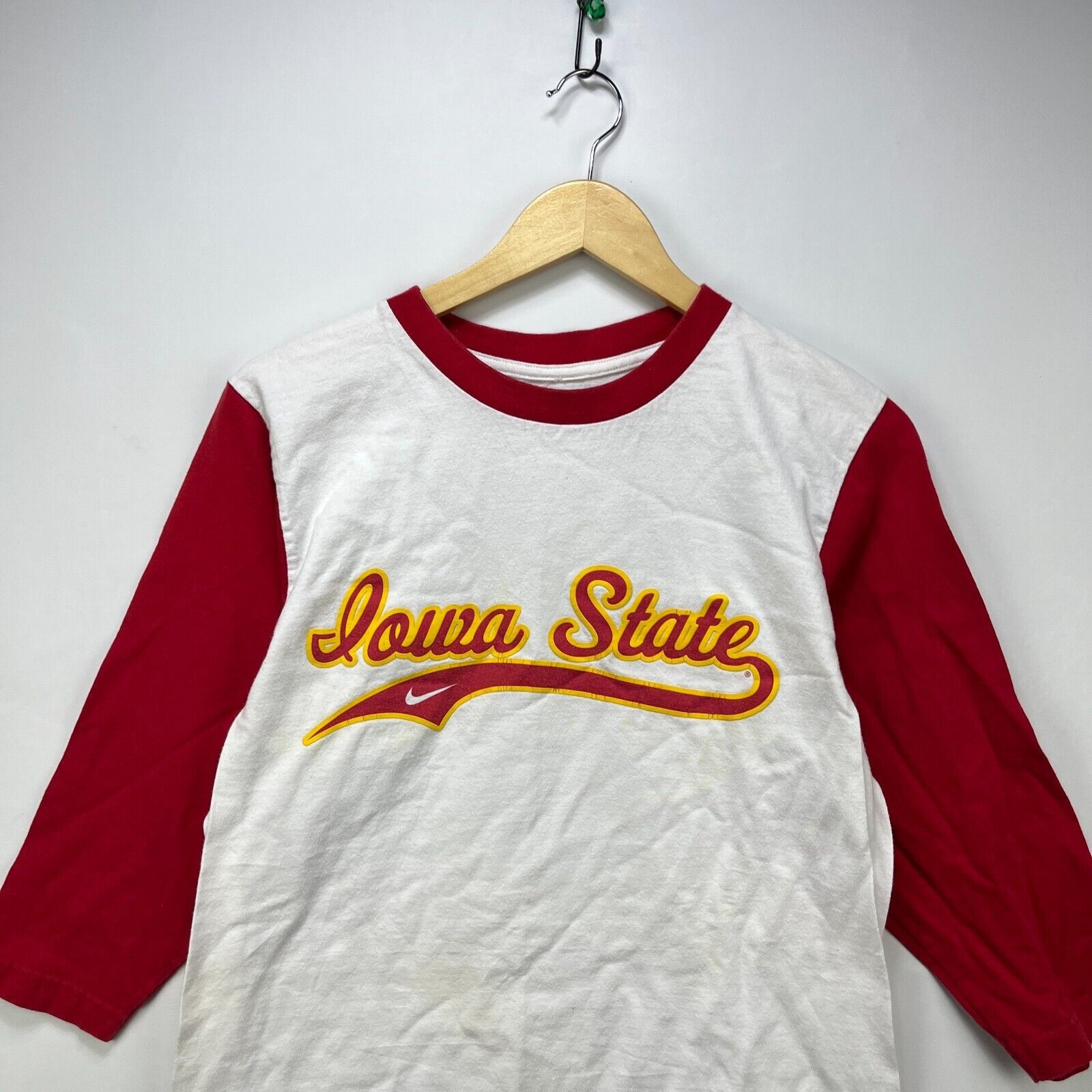 Nike × Vintage Vintage Y2K Nike Iowa State 3/4 Sleeve Small Medium Swoosh Size US M / EU 48-50 / 2 - 2 Thumbnail