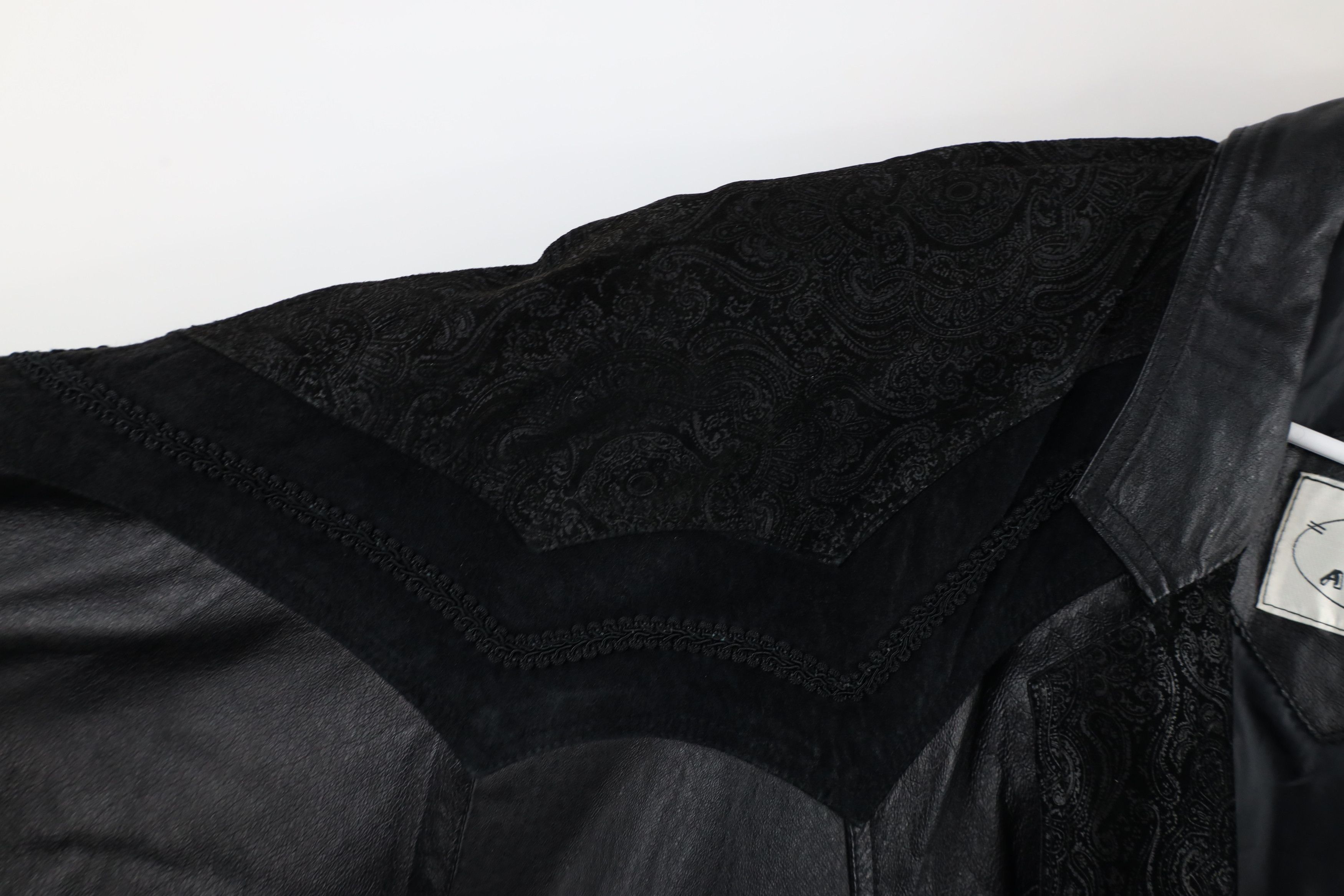 Vintage Vintage 90s Streetwear Paisley Leather Trench Coat Jacket Size M / US 6-8 / IT 42-44 - 7 Thumbnail