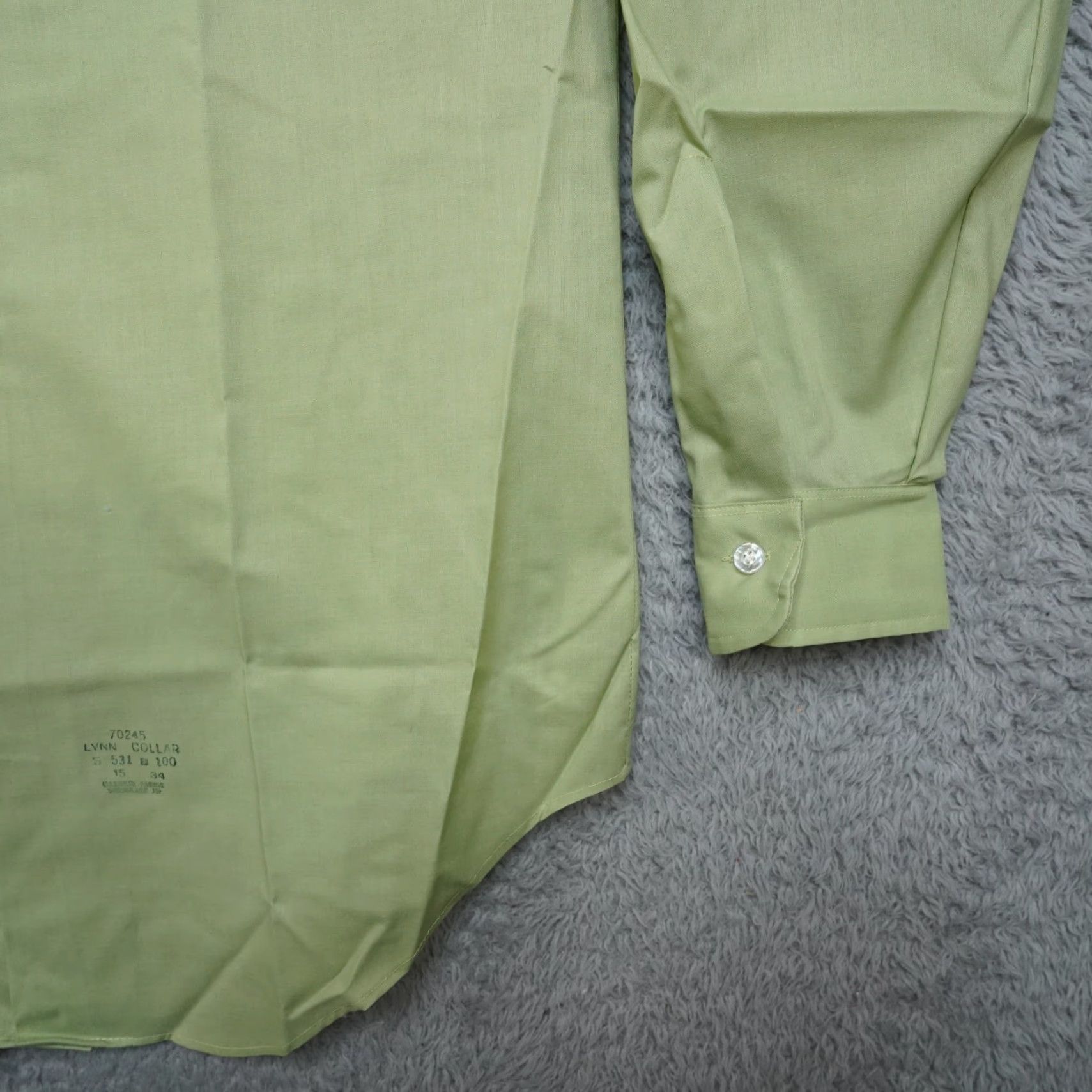 Sears VINTAGE Sears Shirt 15 34 Green 70s Men’s Button-Front Cotton Blend NWT Vintage Sears Men’s Store Shirt 15 34 Green Perma Prest Dress Comfort Size 40R - 5 Thumbnail