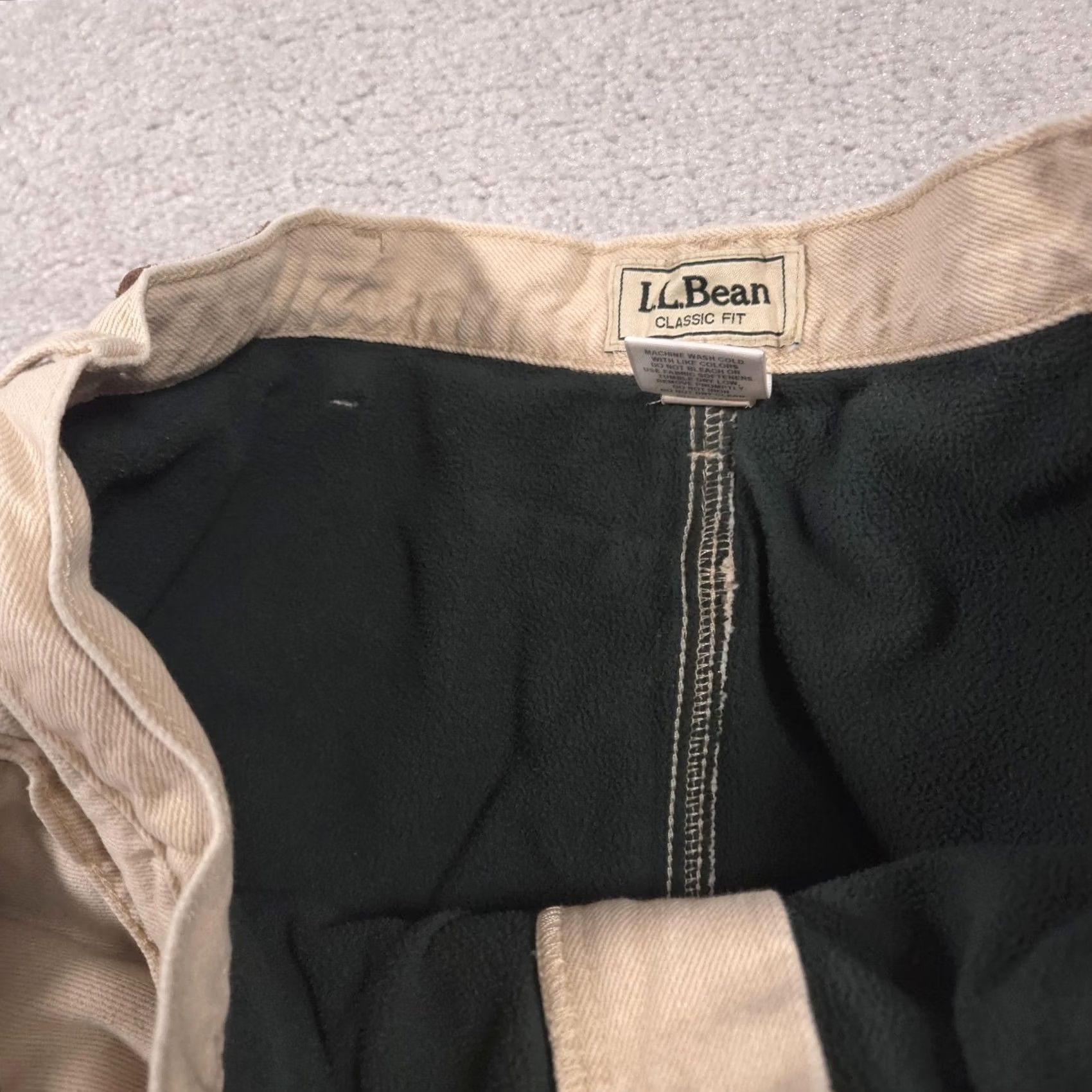 Vintage L.L.Bean Jeans Mens 38x32 Tan Classic Fit Fleece Lined Workwear Winter Warm Jeans Size US 38 / EU 54 - 7 Thumbnail