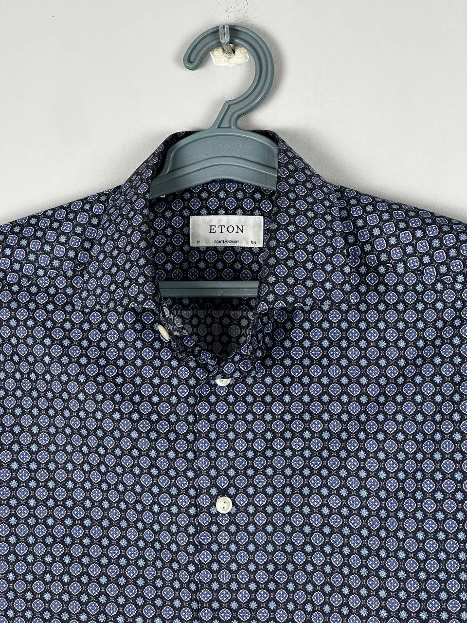 Eton Eton Luxury Printed Navy Shirt Size L Size US L / EU 52-54 / 3 - 4 Thumbnail
