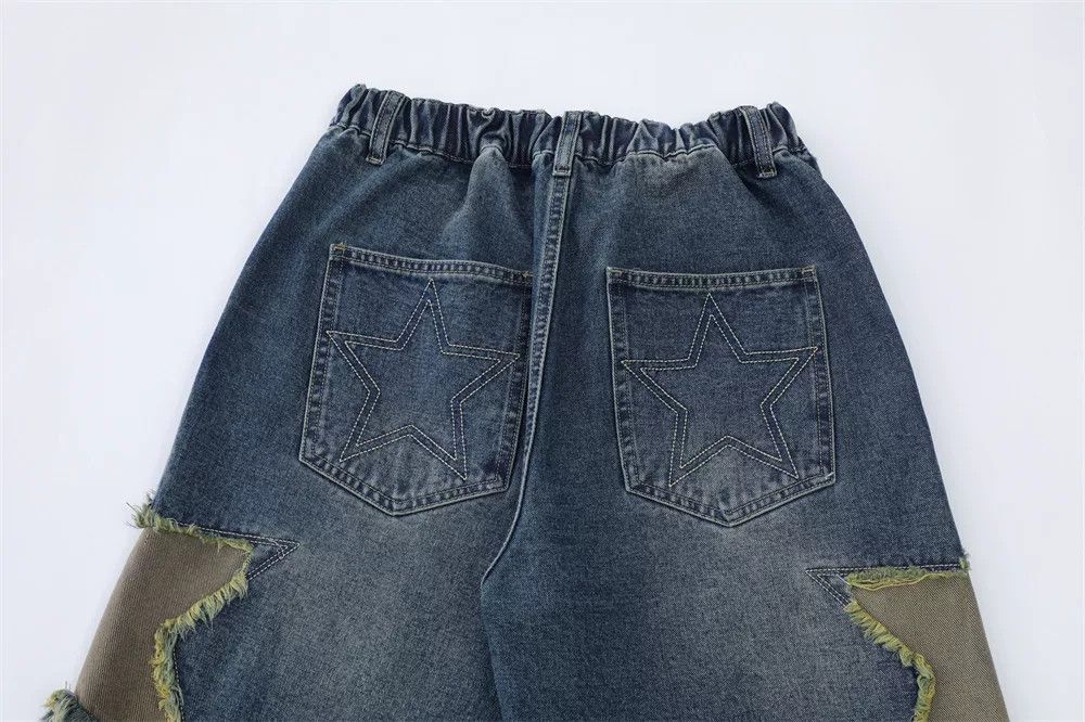 Vintage Men's Vibe Star-Embroidered Denim Shorts Size US 32 / EU 48 - 5 Thumbnail