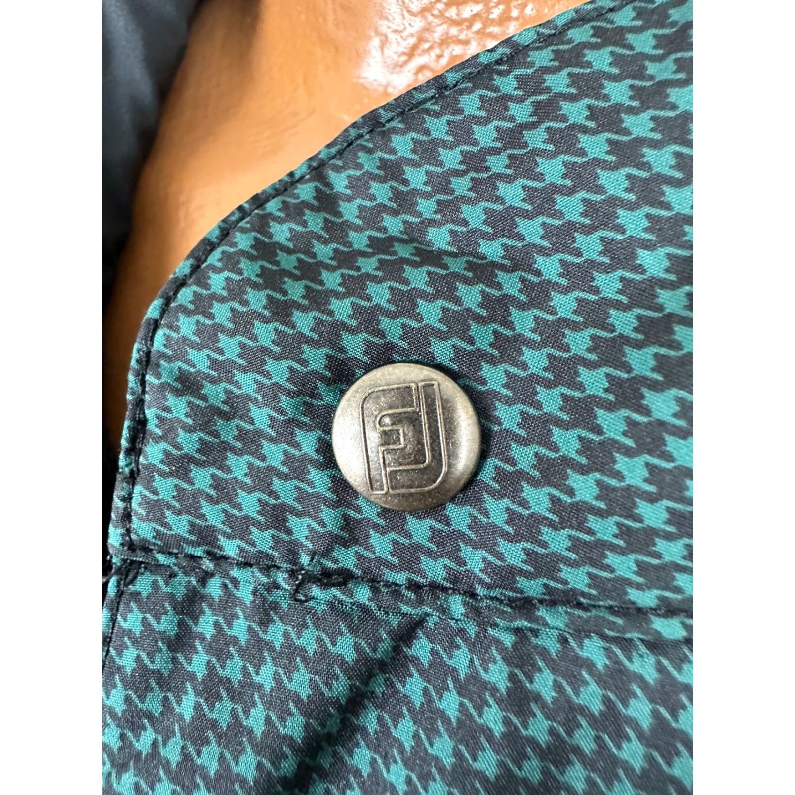 Footjoy VINTAGE FootJoy DryJoys Golf Windbreaker Jacket Men Large Full-Zip Lined Houndstooth Bellsouth Green Size US L / EU 52-54 / 3 - 5 Thumbnail