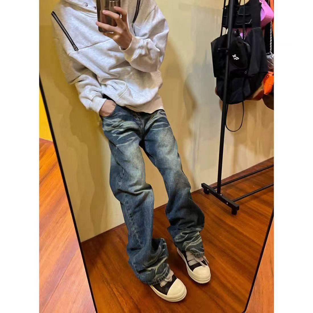 Japanese Brand × Jean Vintage washed textured baggy micro flare jeans Size US 34 / EU 50 - 5 Thumbnail