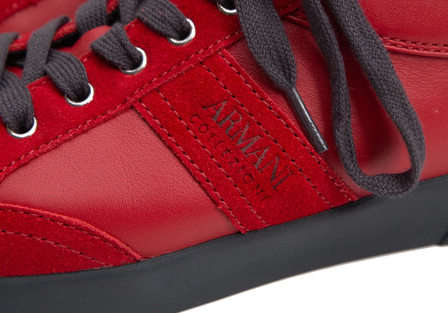 Armani Collezioni Suede and Leather Sneakers in Red EUR44 Size US 5 / EU 37 - 4 Thumbnail