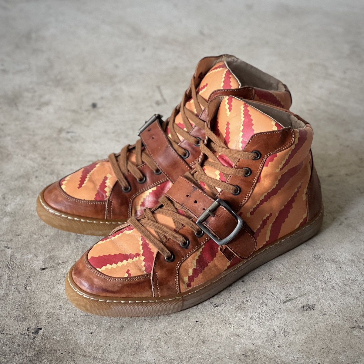 Vivienne Westwood Suede Buckle High-Top Sneakers