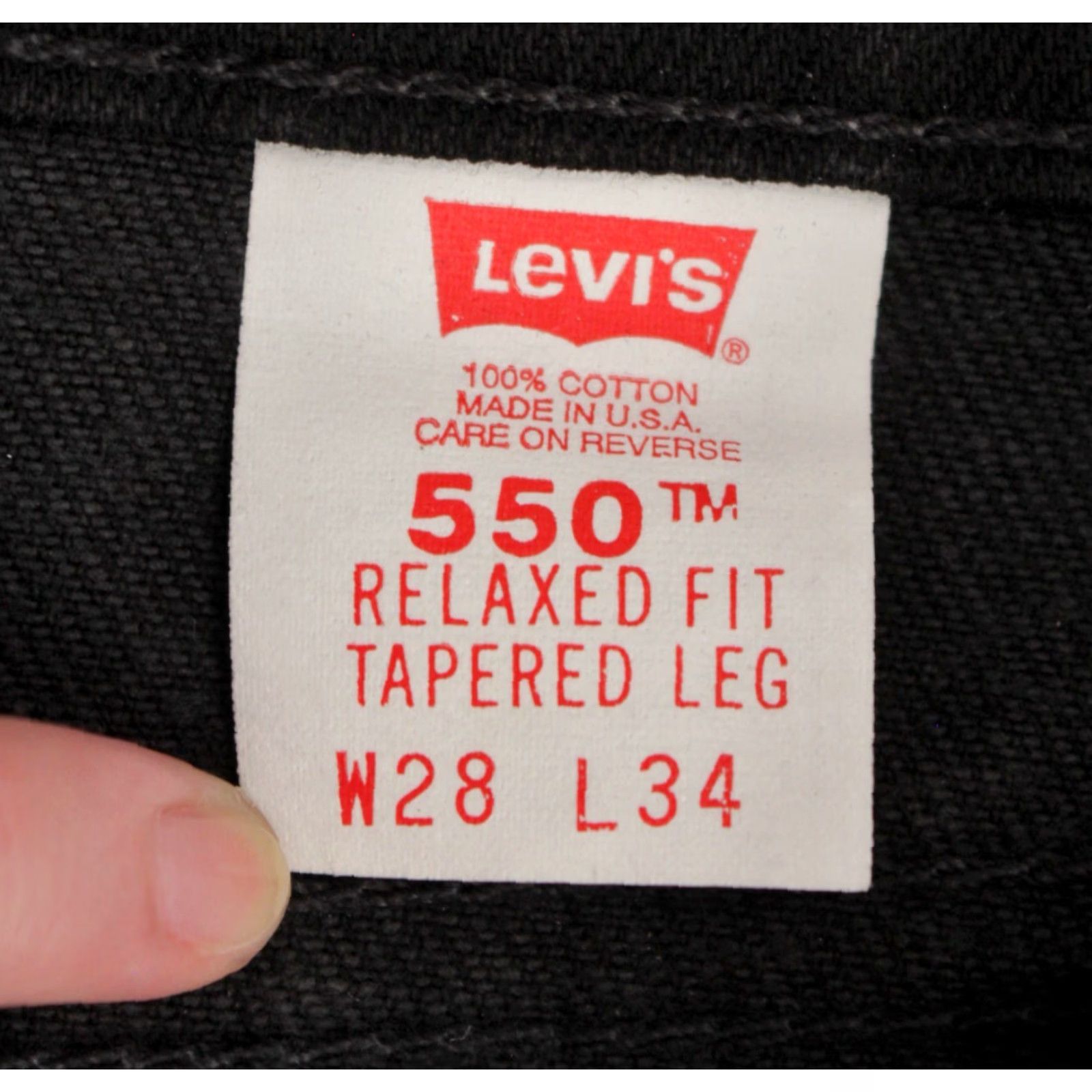 Levi's VINTAGE Men's Levi's 560 Jeans NOS Black 1990s Loose Fit Tapered Leg Sz 28x35 Size US 29 - 4 Thumbnail
