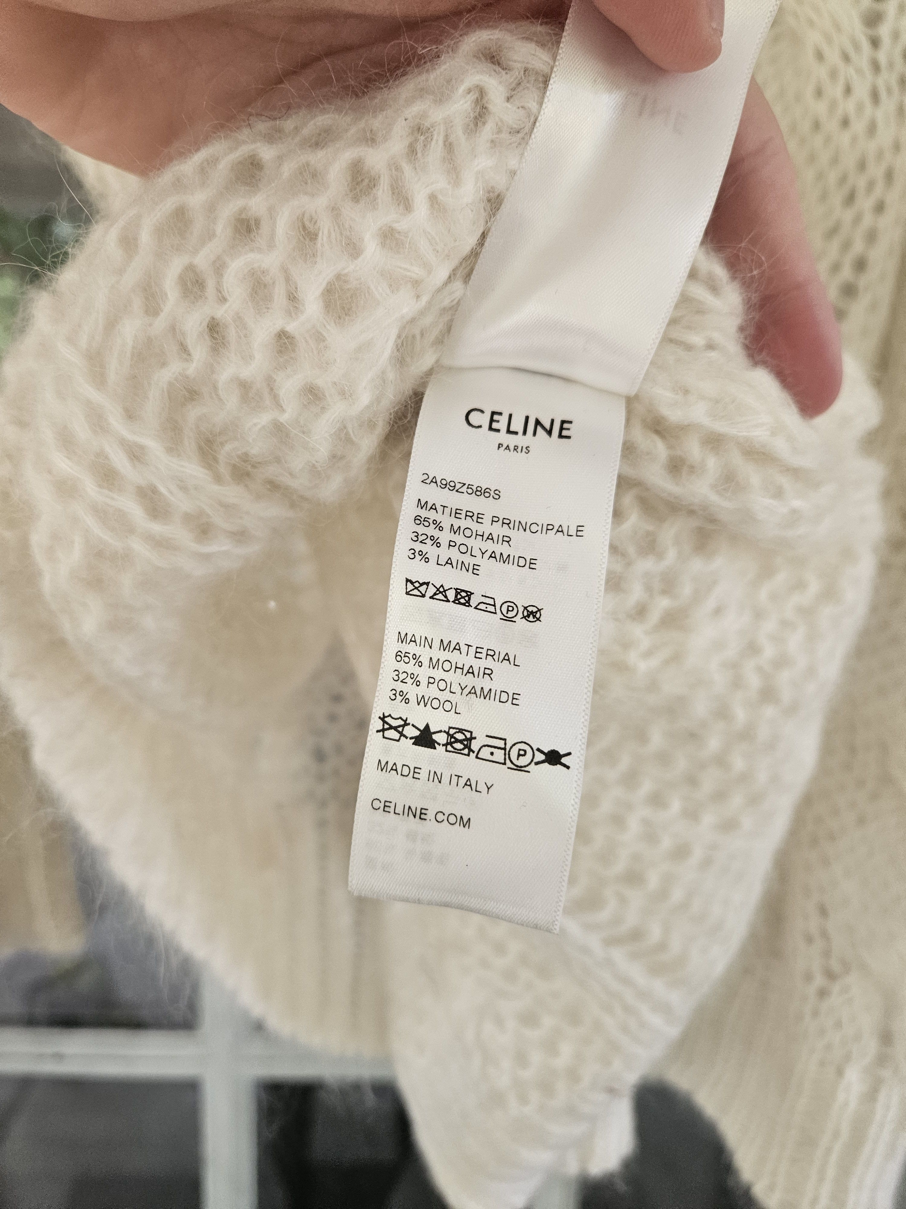 Celine Hedi Aran Runway Mohair Cable Knit Sweater Size US M / EU 48-50 / 2 - 8 Thumbnail