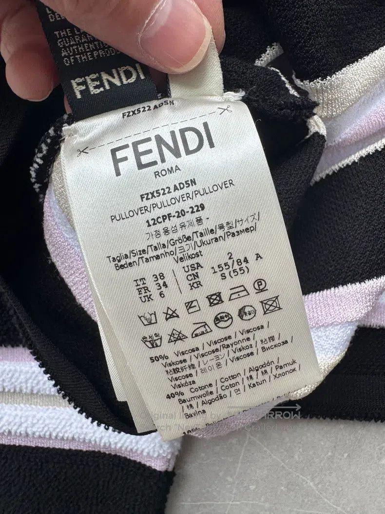 Fendi Fendi Black and White Striped Knit Set, Top with Shorts, C Size XS / US 0-2 / IT 36-38 - 6 Thumbnail