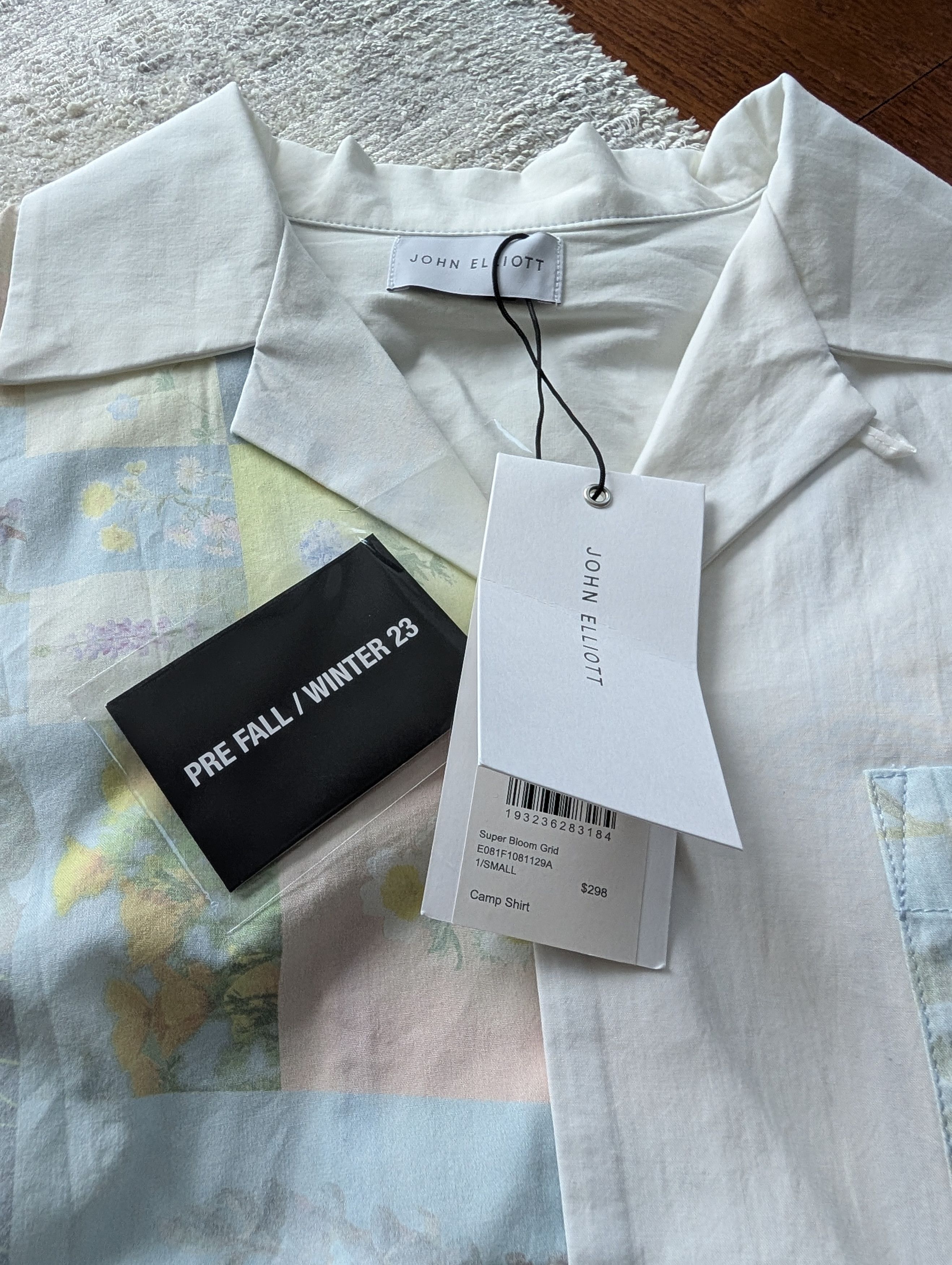 John Elliott NWT John Elliott Super Bloom Grid Camp Shirt Size Small Size US S / EU 44-46 / 1 - 2 Thumbnail