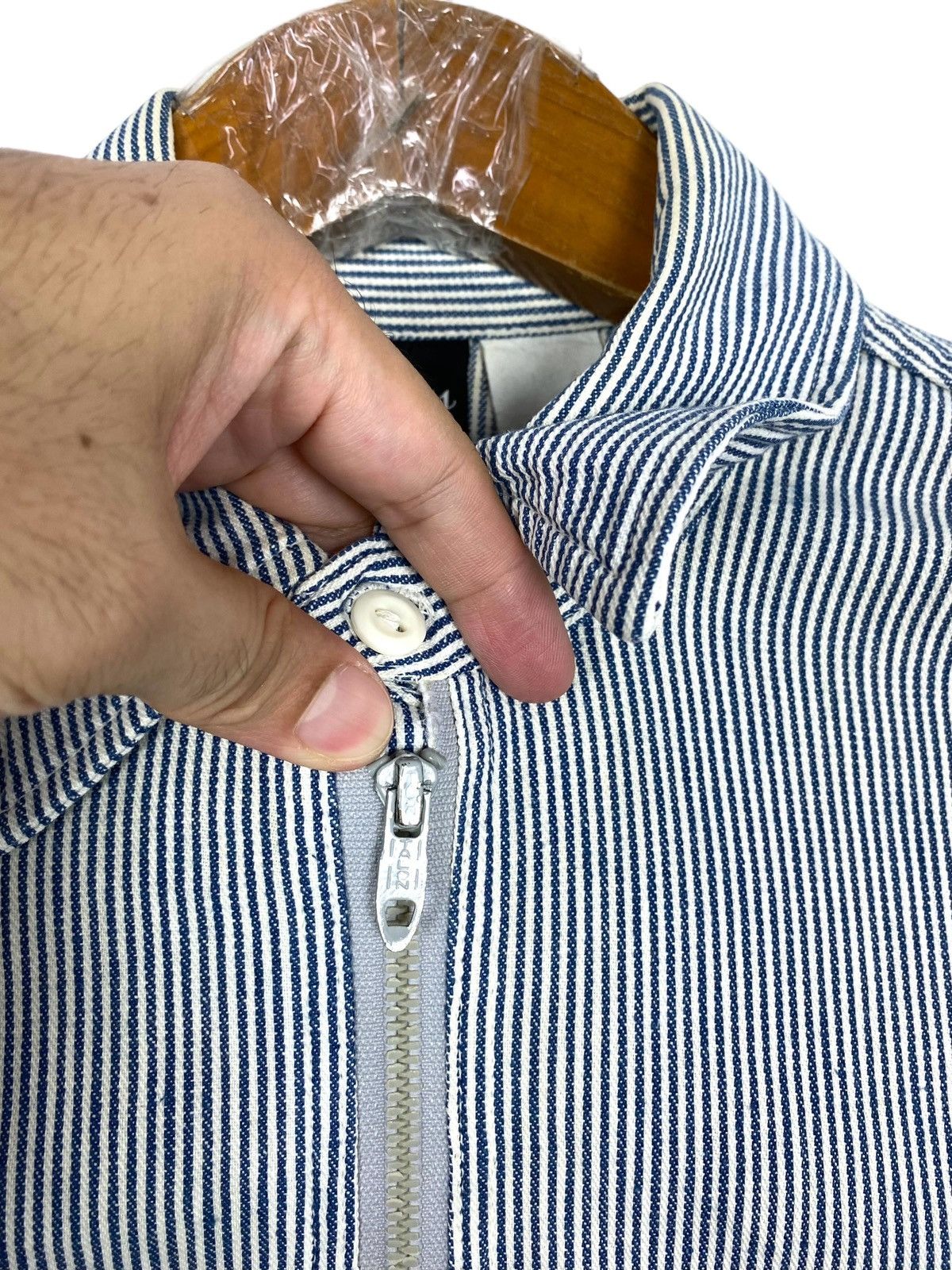 Vintage Rare‼️ Vtg Pnentiss Hickory Stripe Workwear Shirt Usa Talon Size US M / EU 48-50 / 2 - 5 Thumbnail
