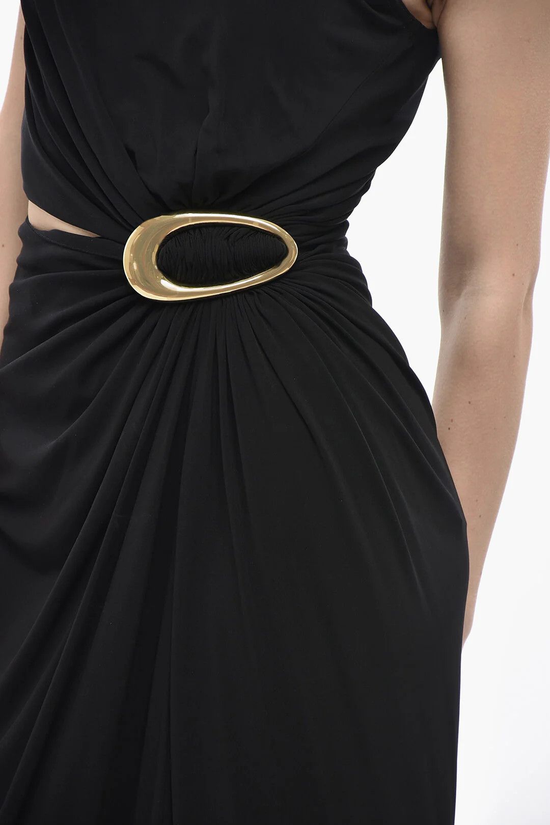 Bottega Veneta og1mm0426 Viscose One-Shoulder Dress in Black Size XS / US 0-2 / IT 36-38 - 3 Thumbnail