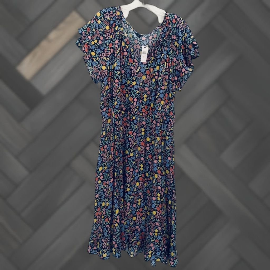 Talbots Talbots Women's Maxi Dress Sz 12 Floral Multicolored Short Sleeve Nwt 49 Size 34" / US 12 / IT 48 - 1 Thumbnail