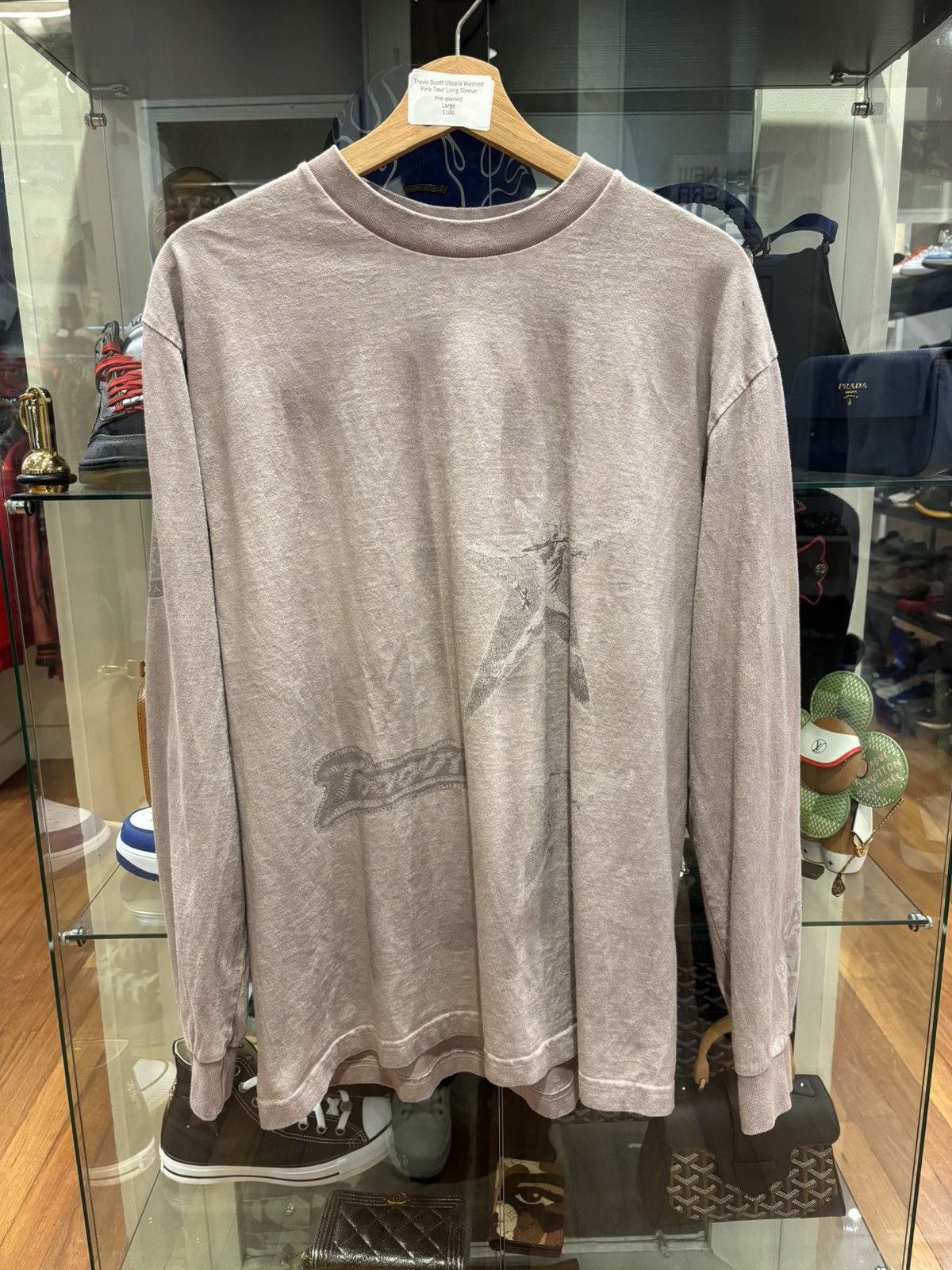 Travis Scott Travis Scott Utopia Washed Pink Tour Long Sleeve Size US L / EU 52-54 / 3 - 1 Thumbnail