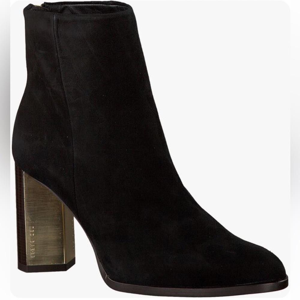 Ted Baker Ted Baker l Black Suede Leather Bootie W Gold Heel Size 9 Size US 9 / IT 39 - 1 Thumbnail