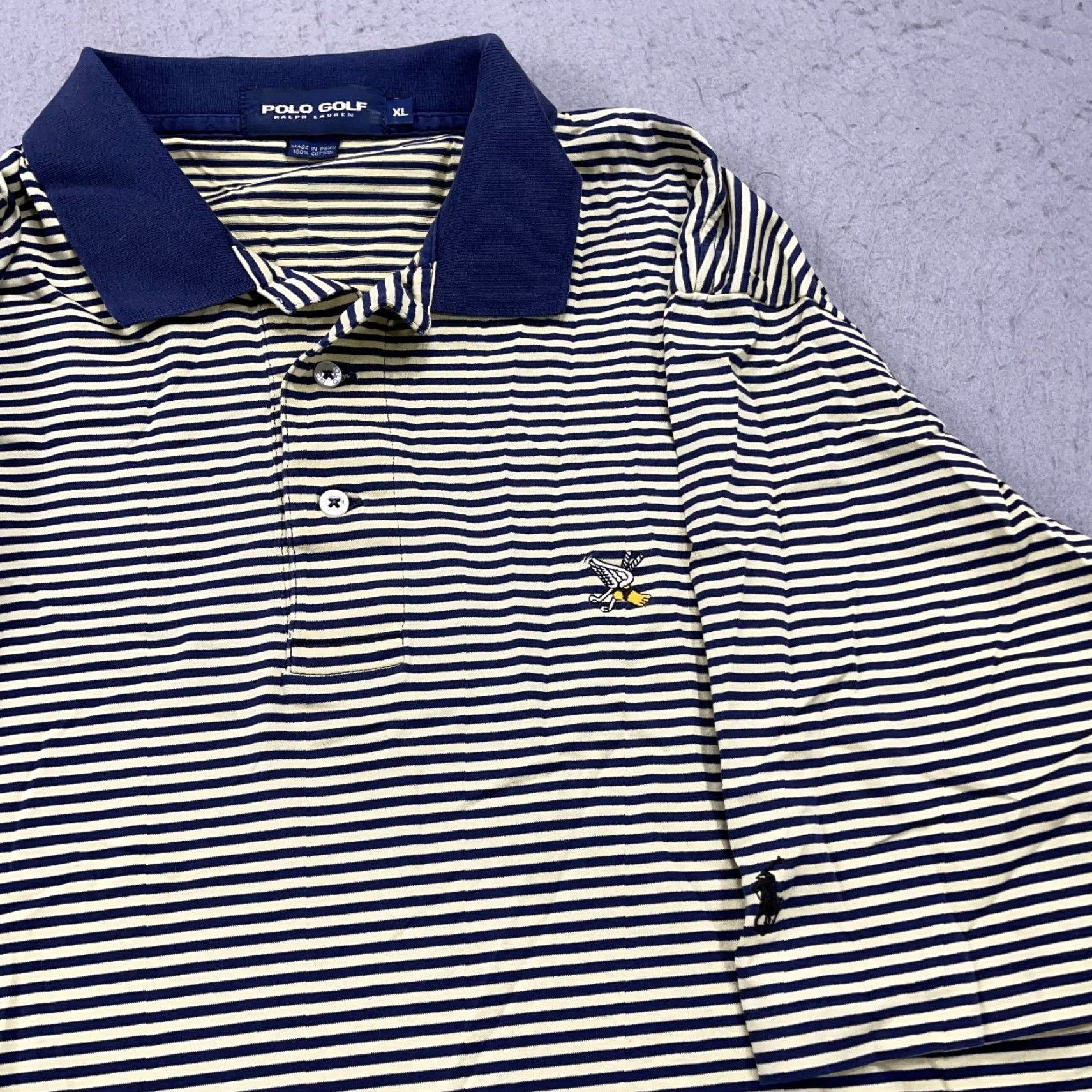 Polo Ralph Lauren VINTAGE Polo Ralph Lauren Winged Foot Polo Shirt Mens XL Yellow Cotton Size US XL / EU 56 / 4 - 2 Thumbnail