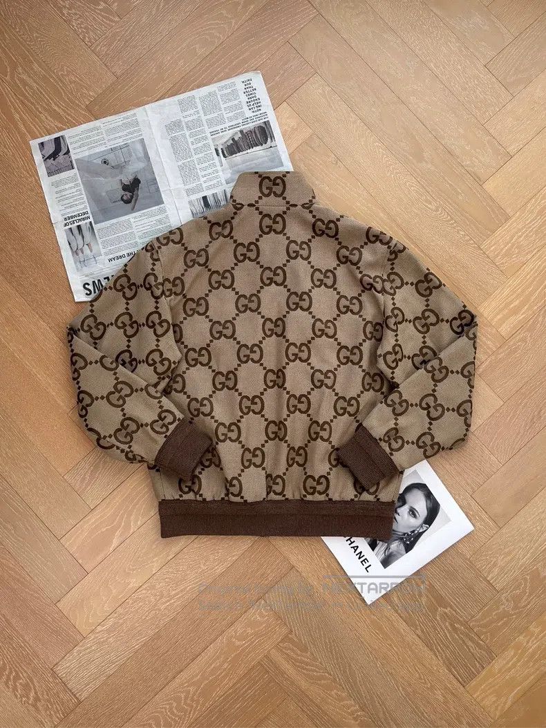 Gucci Gucci Full-print double G old flower leather zipper jacket Size US M / EU 48-50 / 2 - 2 Thumbnail
