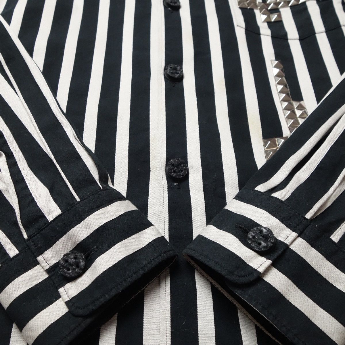 Comme des Garcons Homme Plus SS2013 "COMME des GARÇONS HOMME PLUS" Studded Striped Shirt Size US S / EU 44-46 / 1 - 10 Thumbnail