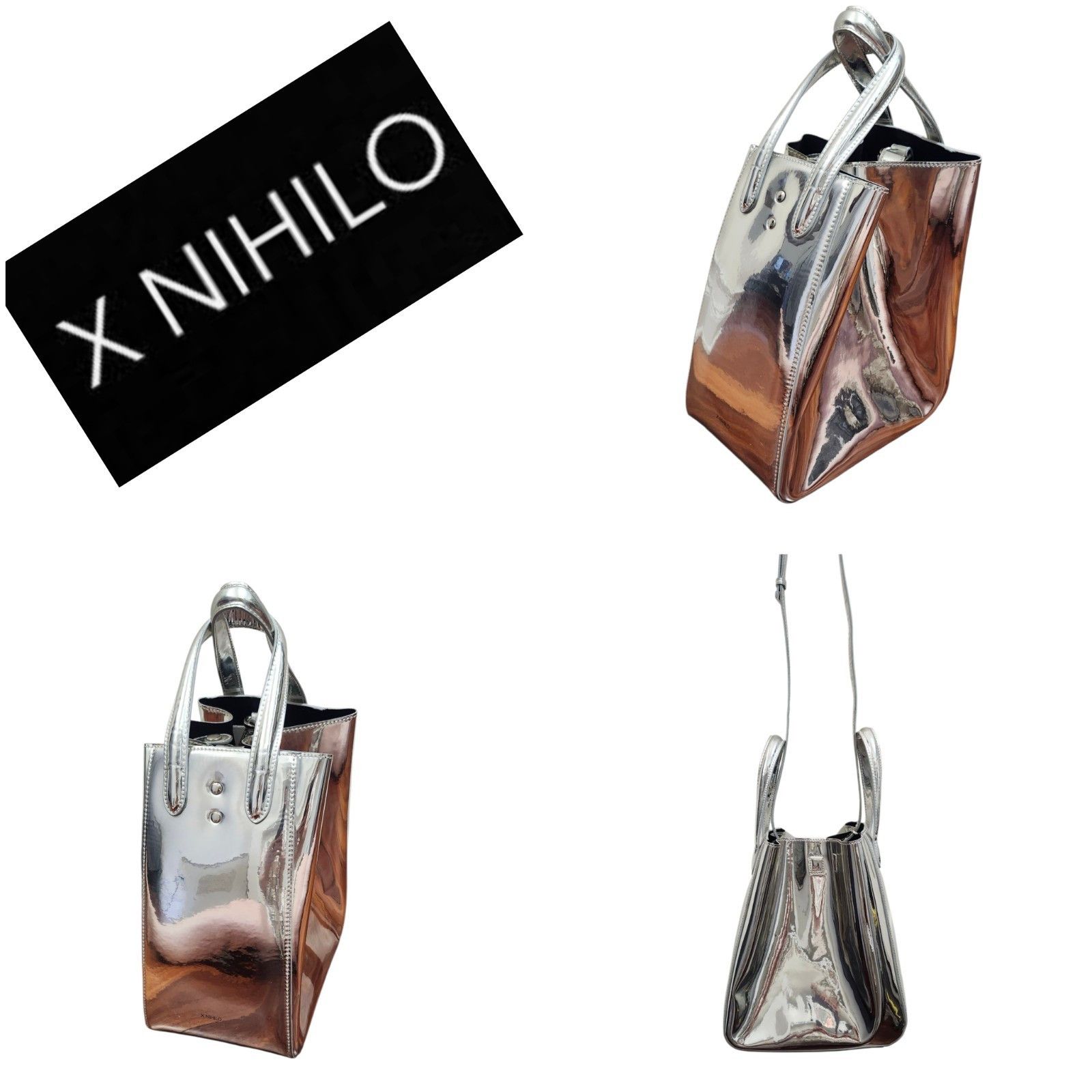 Other X NIHILO Silver Metallic Tote Bag Structured Modern Designer Size ONE SIZE - 19 Thumbnail