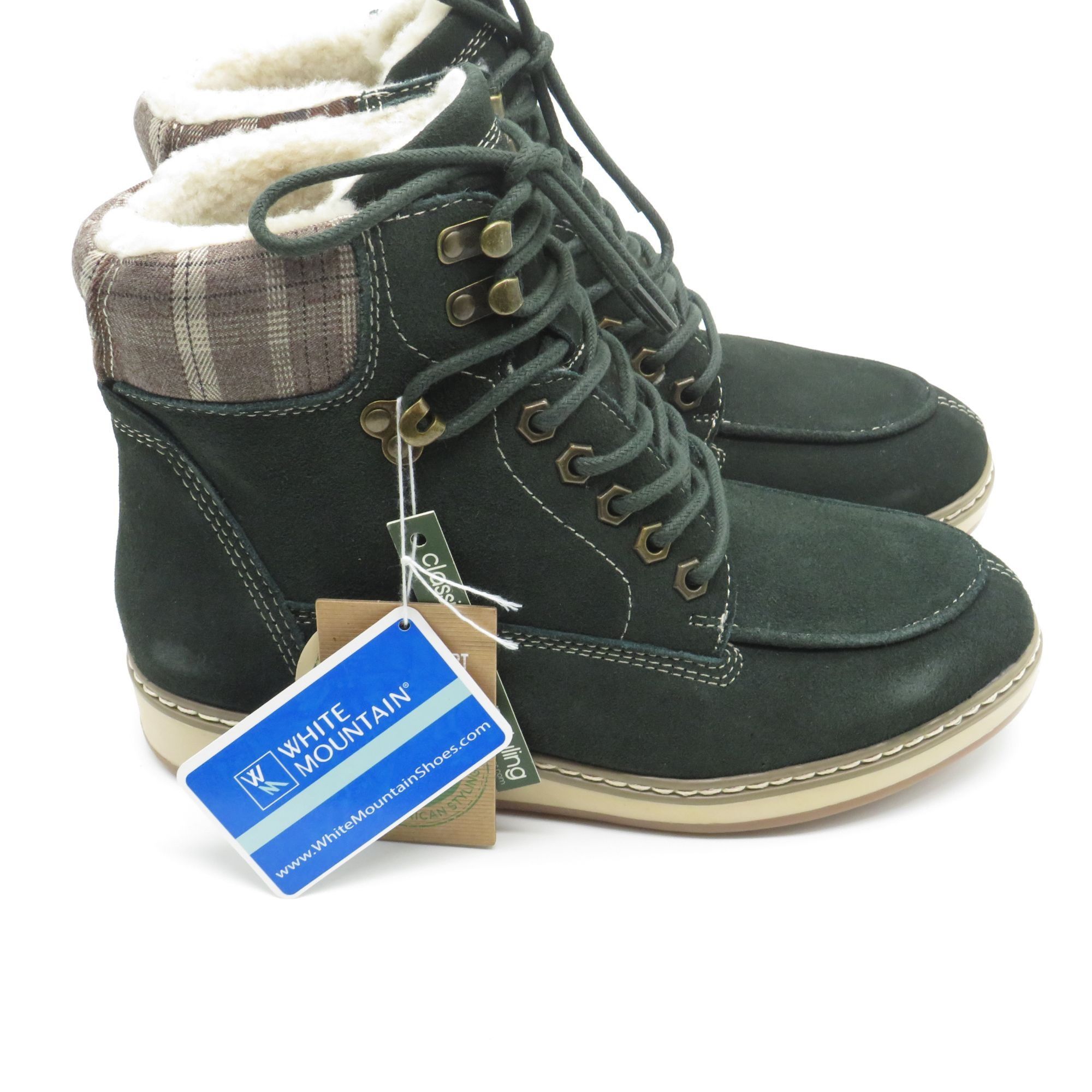 Other White Mountain Women's Lace-Up Army Green Plaid Ankle Boots Size US 7 / IT 37 - 4 Thumbnail