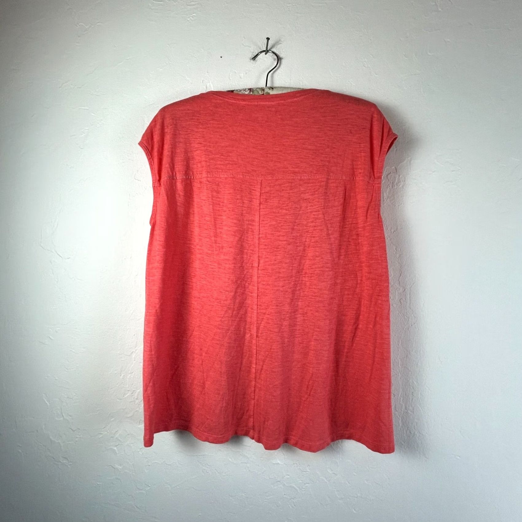 Eileen Fisher Eileen Fisher Womens T-Shirt Scoop Neck Cap Sleeve Red XS Pullover Casual Size XS / US 0-2 / IT 36-38 - 2 Thumbnail