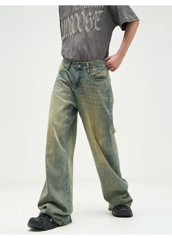 VIBE y2k grunge damaged flared faded jeans Size US 30 / EU 46 - 2 Thumbnail