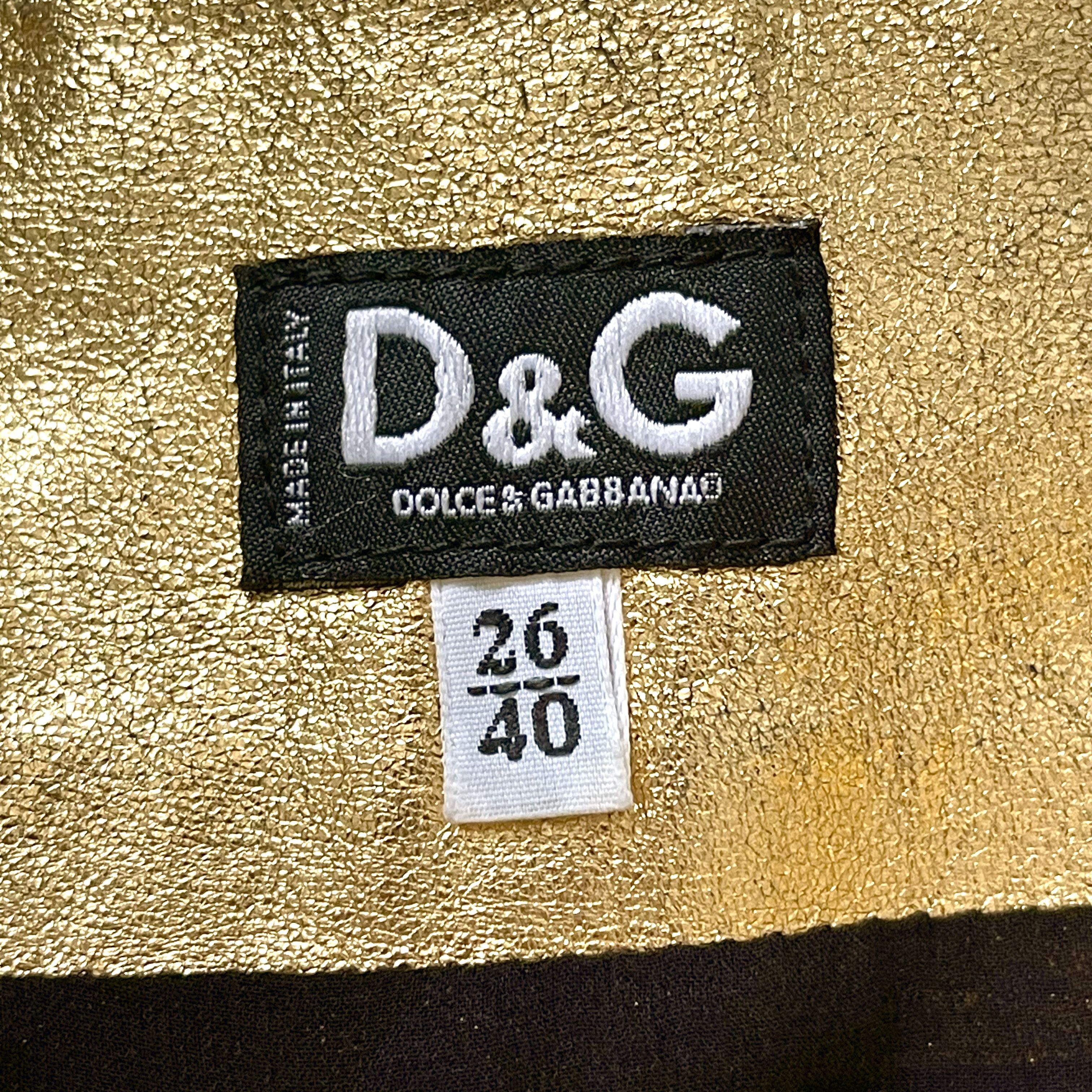 Dolce & Gabbana Vintage Dolce & Gabbana Leather + Silk Skirt Size 27" / US 4 / IT 40 - 5 Thumbnail