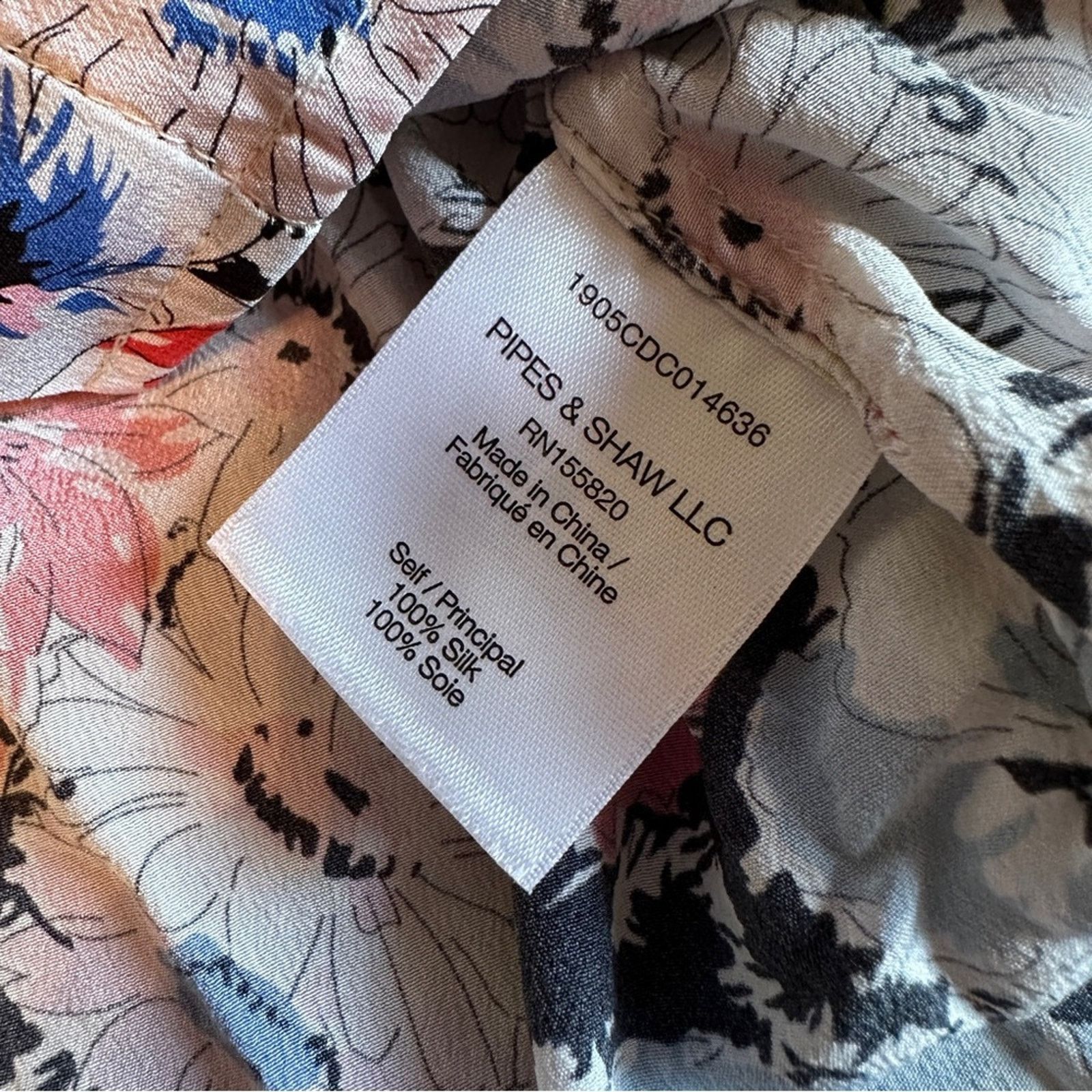 Veronica Beard Veronica Beard Madge 100% Silk Floral Print Long Sleeve Top Size L / US 10 / IT 46 - 9 Thumbnail
